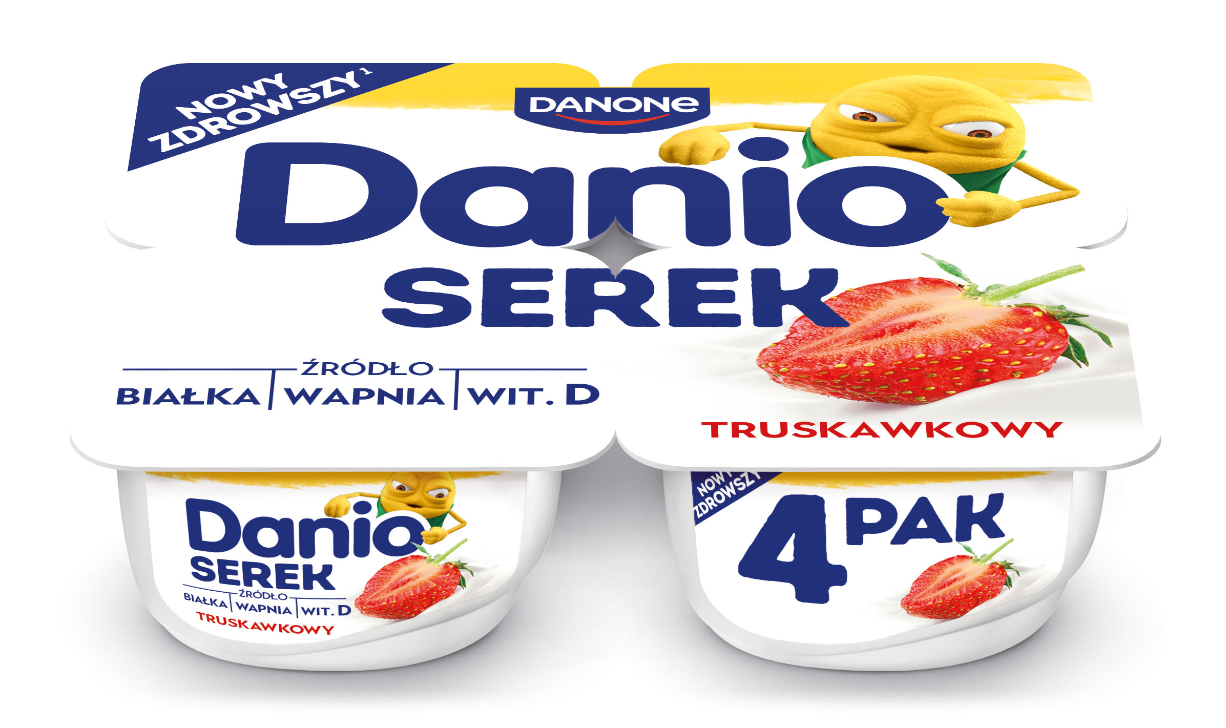 Danio Serek Homogenizowany Truskawkowy 520 G (4X130 G)