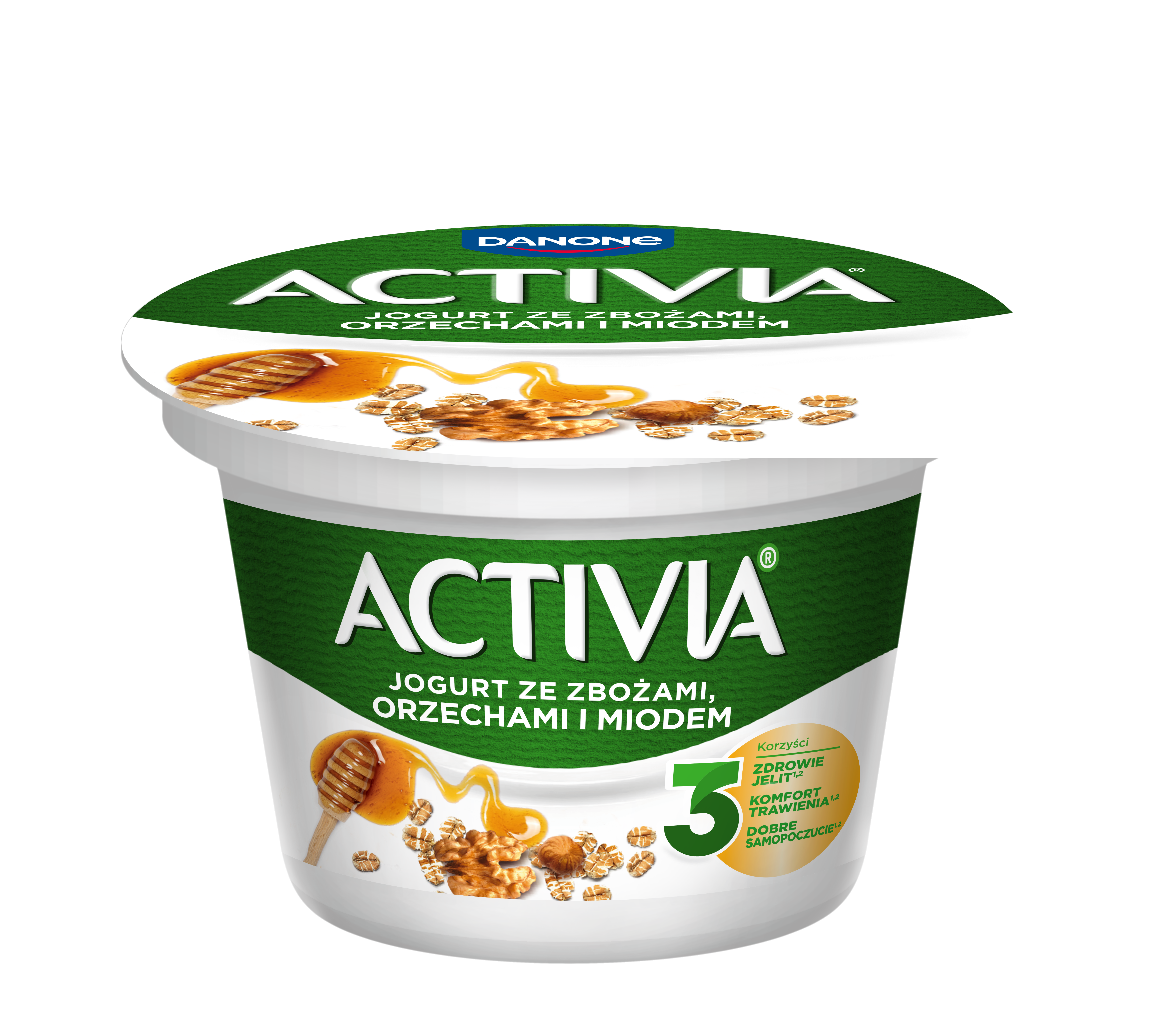 Activia Jogurt Naturalny Ze Zbożami Orzechami I Miodem 165G