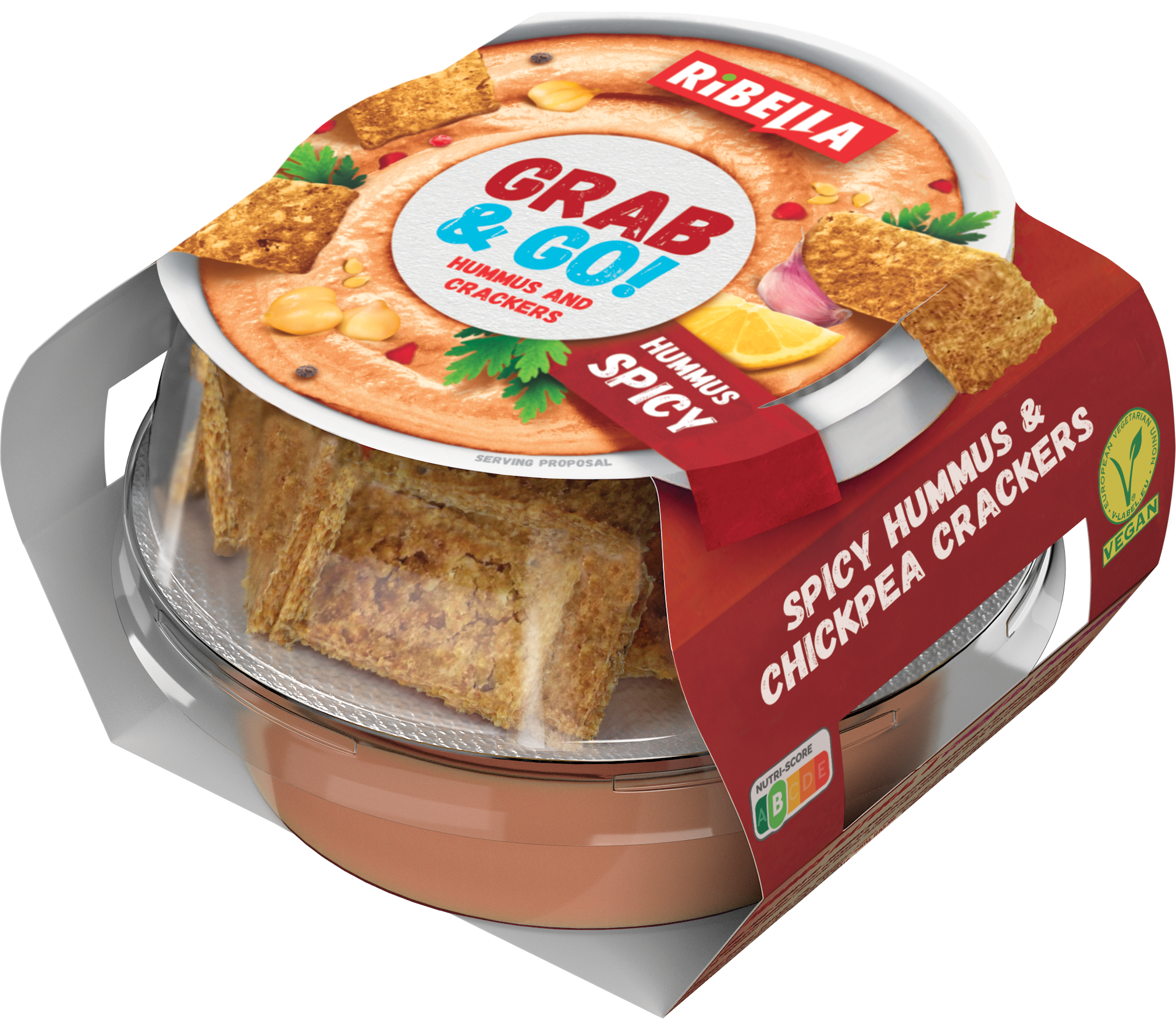 Ribella Grab & Go Hummus Pikantny Z Krakersami Z Ciecierzycy 130G