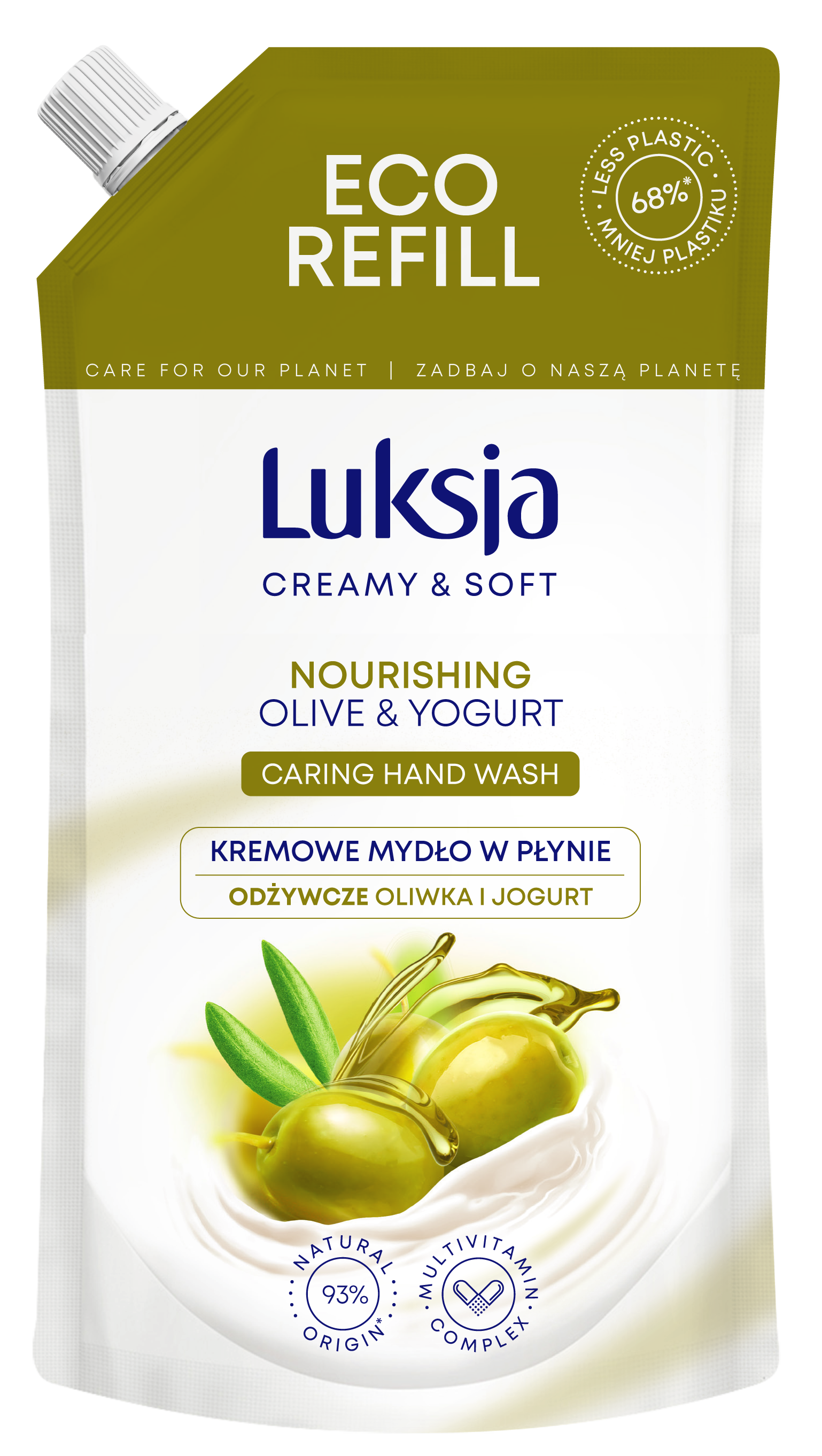 Luksja Creamy & Soft Kremowe Mydło W Płynie Oliwka I Jogurt 400 Ml Opakowanie Uzupełniające
