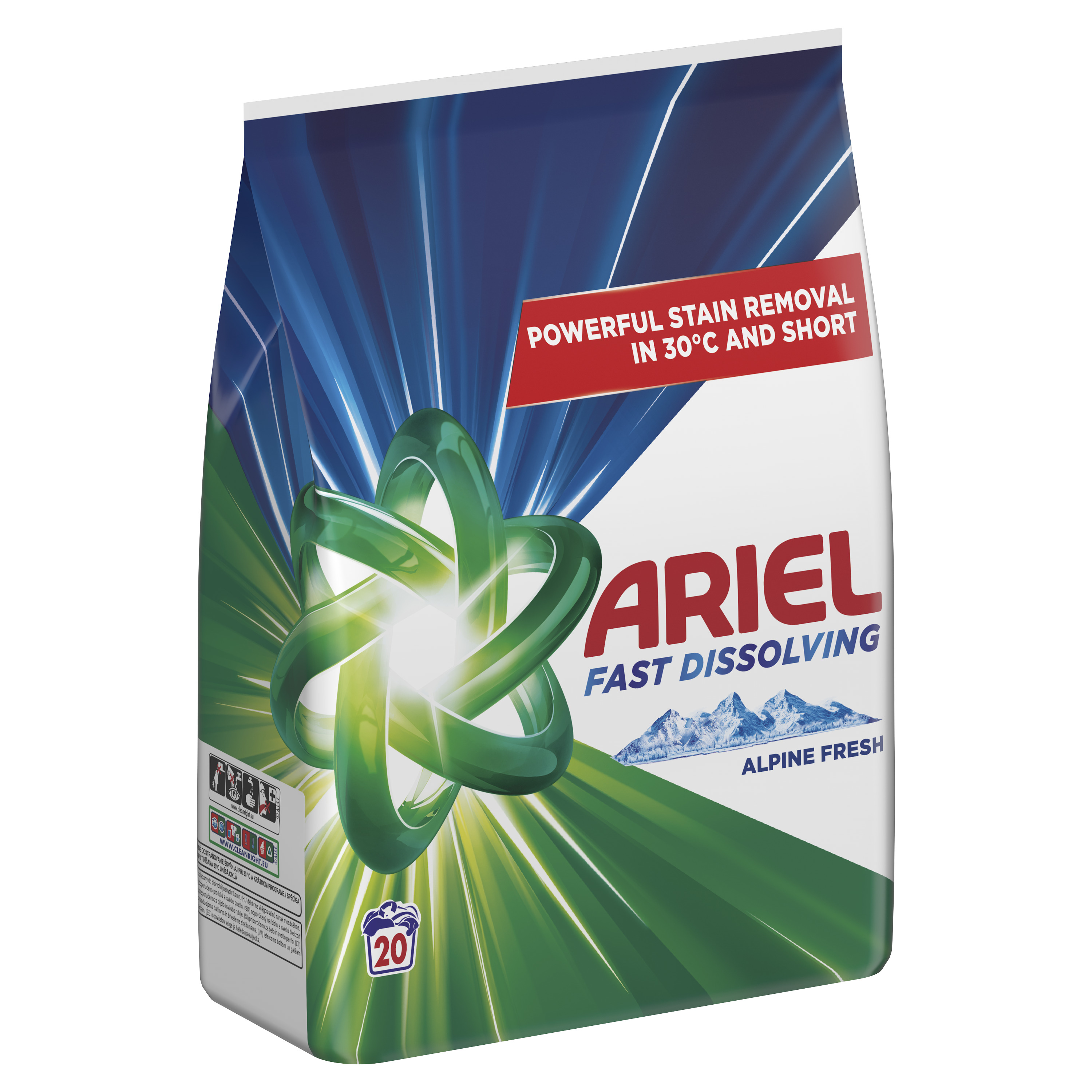 Ariel Alpine Fresh Proszek Do Prania Detergent Do Prania, 1.1 Kg, 20 Prań
