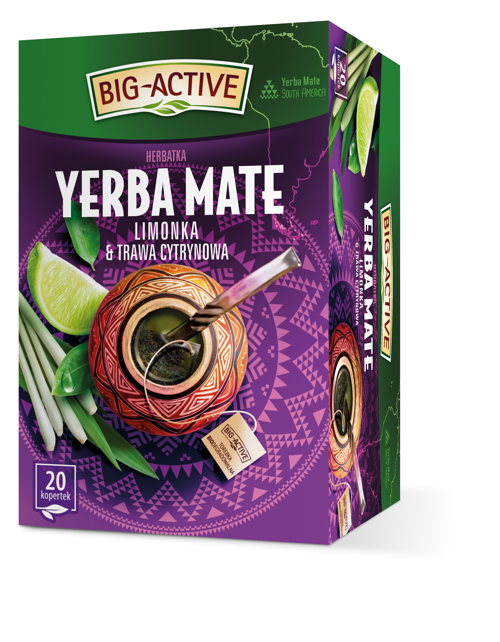 Big-Active Herbatka Yerba Mate Limonka I Trawa Cytrynowa (20 Torebek X 1,5G) 30G