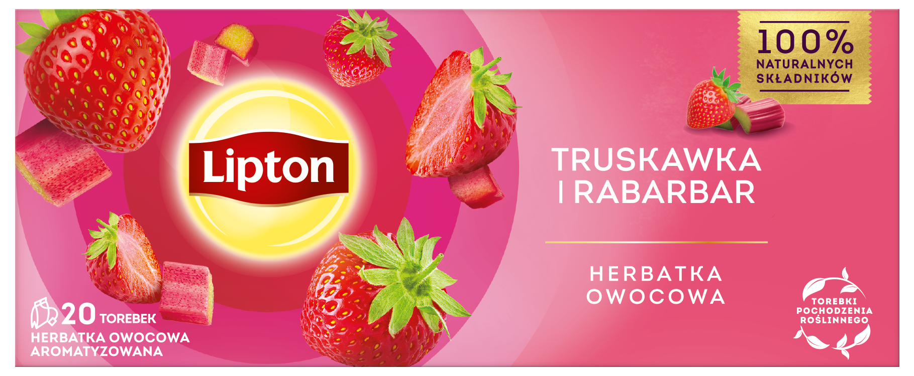Lipton Fruit Truskawka I Rabarbar 20Tb