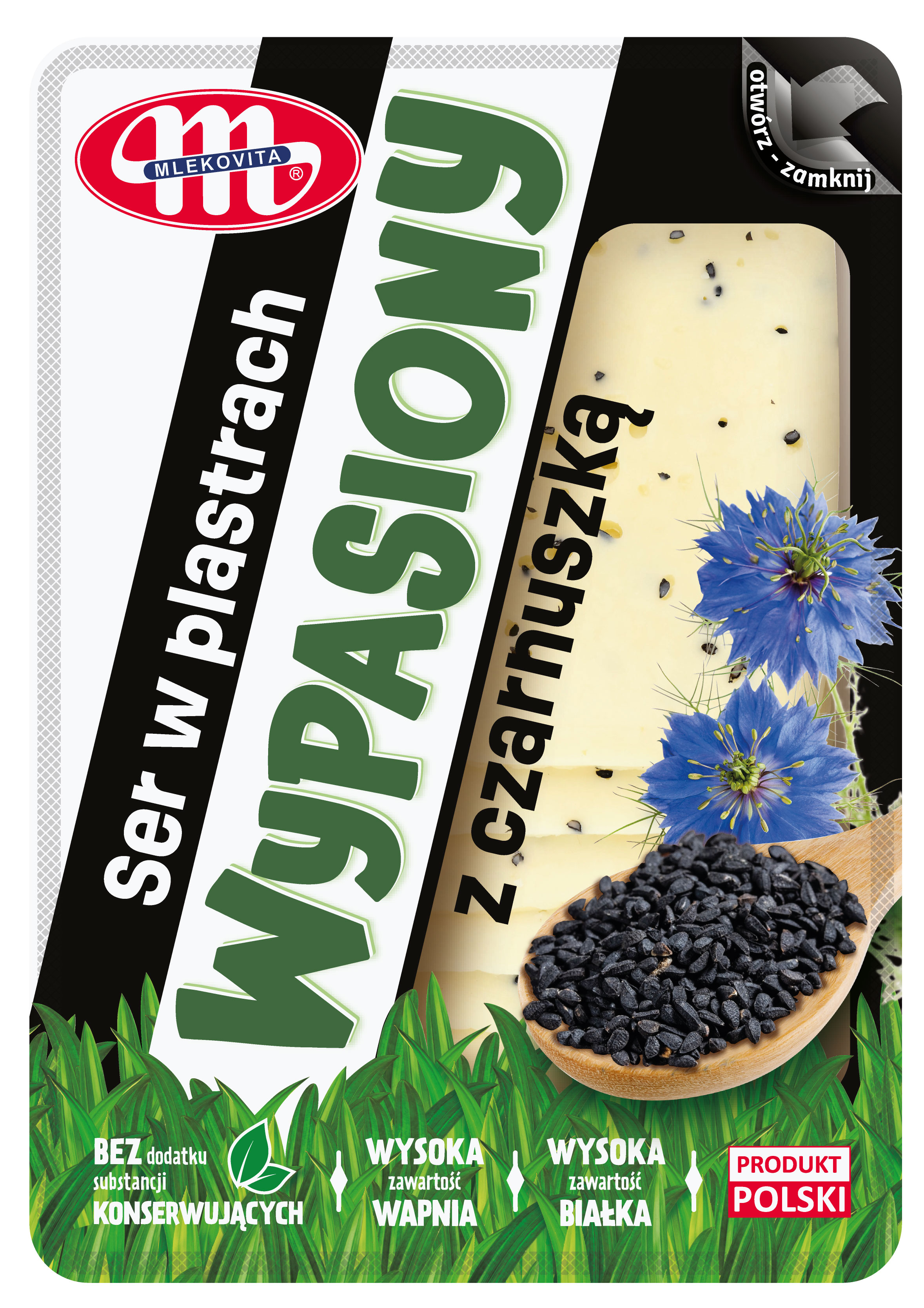 Mlekovita Ser Wypasiony Z Czarnuszką Plastry 135G