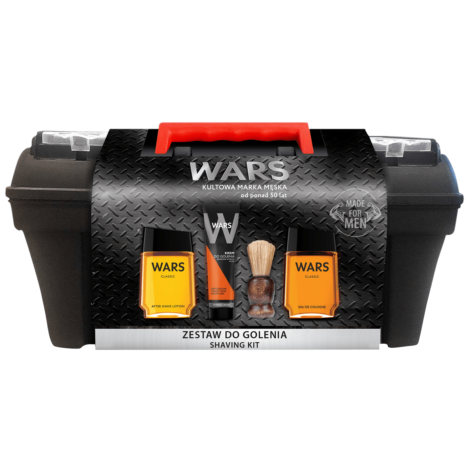 Wars Zestaw Upominkowy (Krem Do Golenia 65 G + Płyn Po Goleniu 90 Ml + Woda Kolońska 90 Ml + Pędzel 1 Szt + Skrzynka Narzędziowa 1Szt)