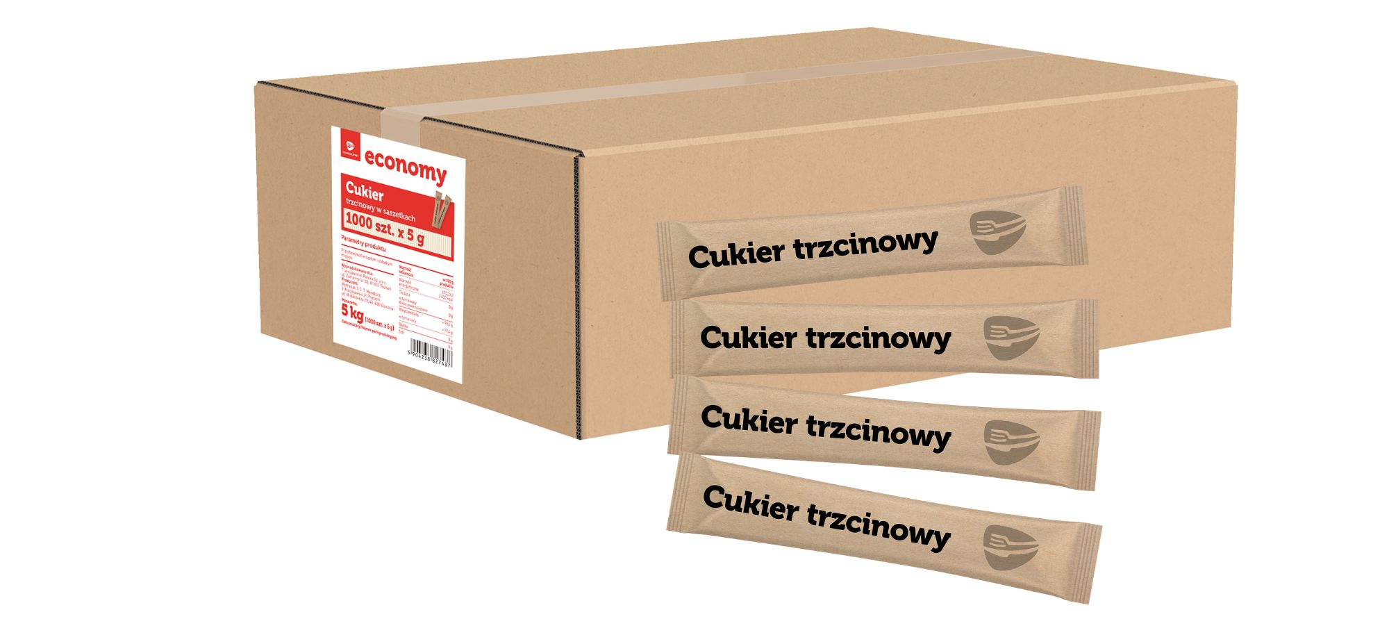 Tge Cukier Trzcinowy 1000 Szt. X 5 G