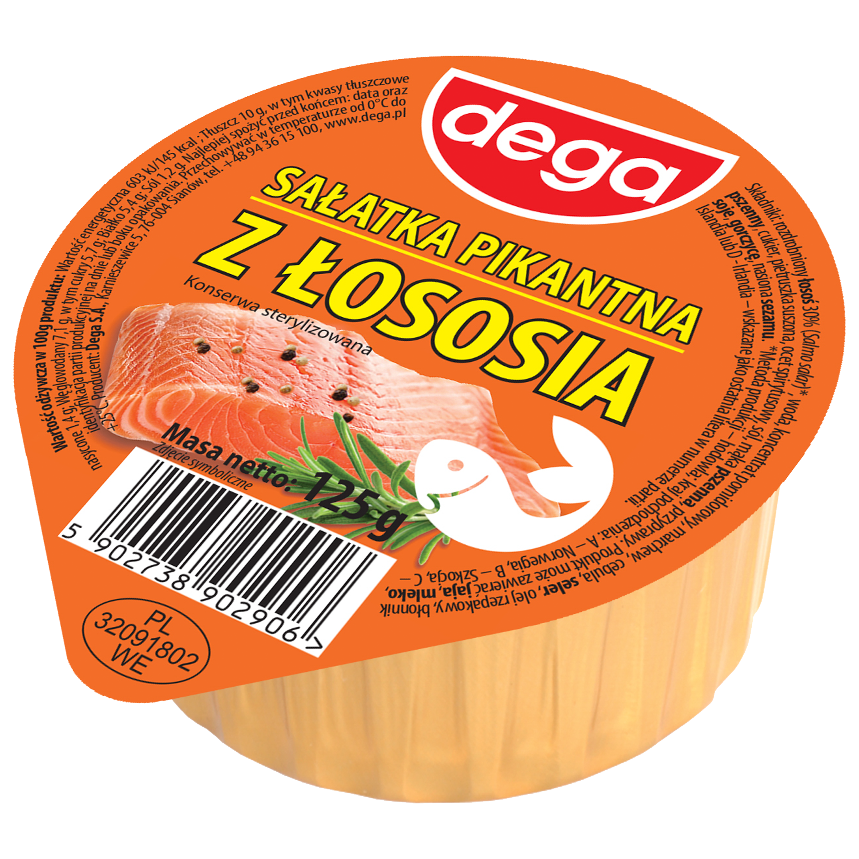 Dega Sałatka Pikantna Z Łososia 125G