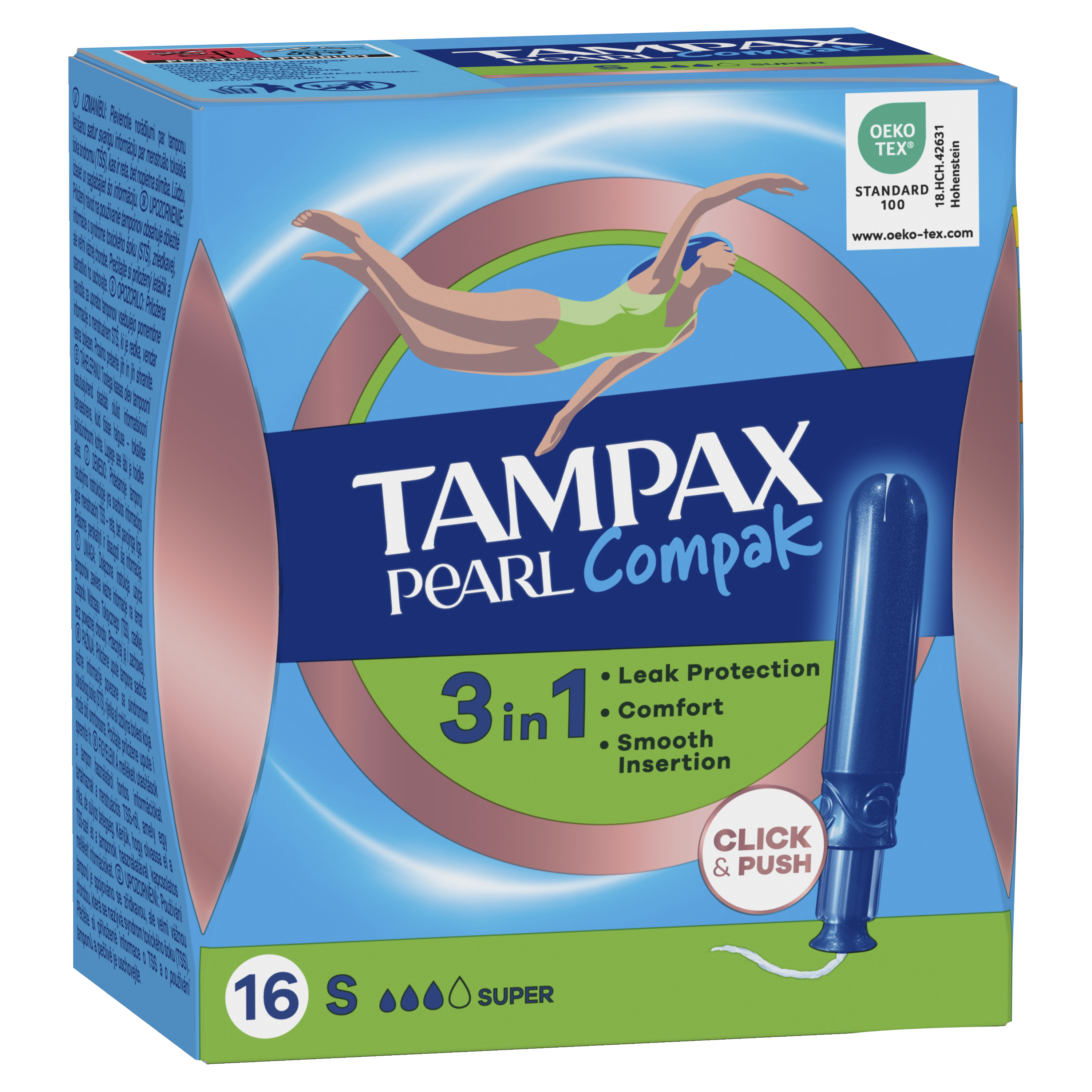 Tampax Pearl Compak Super Tampony Z Aplikatorem X 16 Sztuk