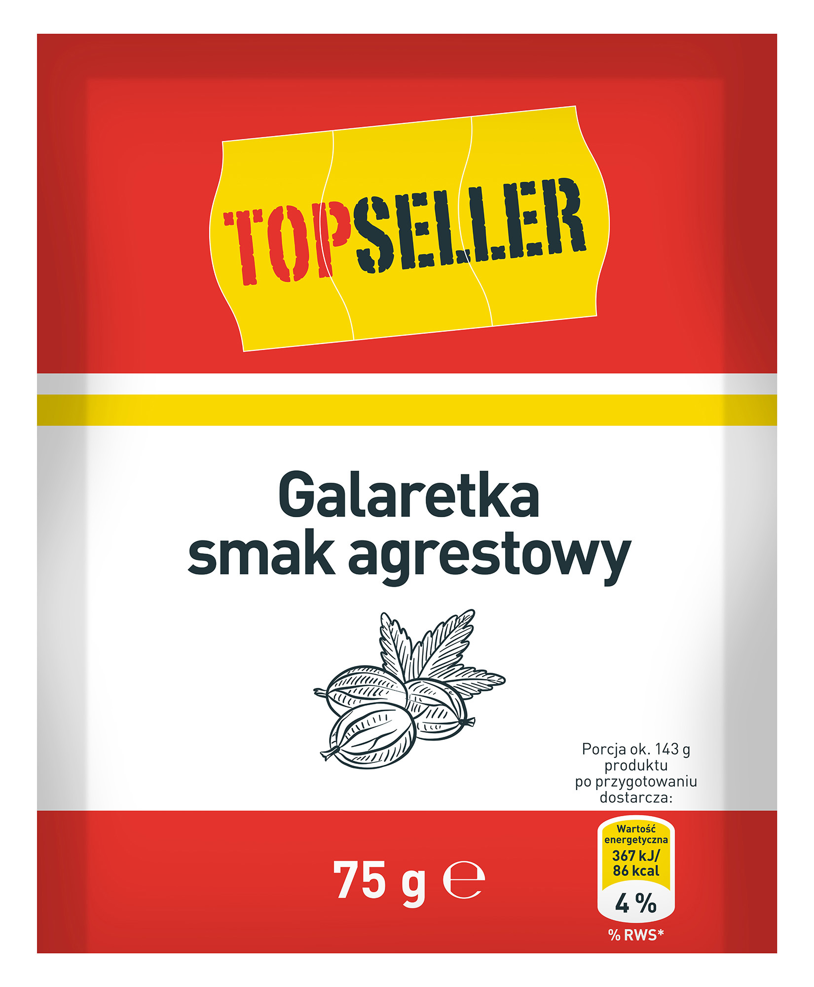 Topseller Galaretka Smak Agrestowy 75G