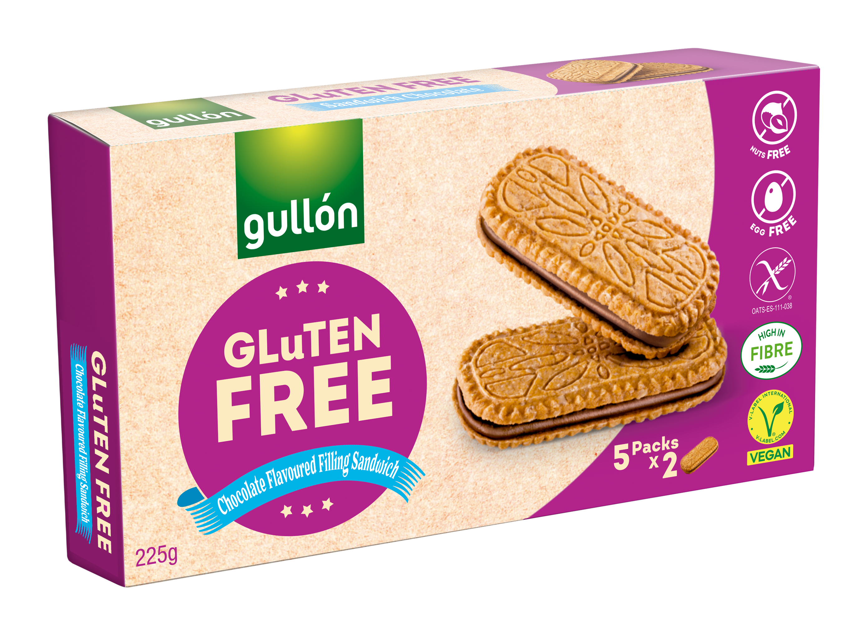 Gullón Bezglutenowe Ciastka Z Nadzieniem Czekoladowym 225G