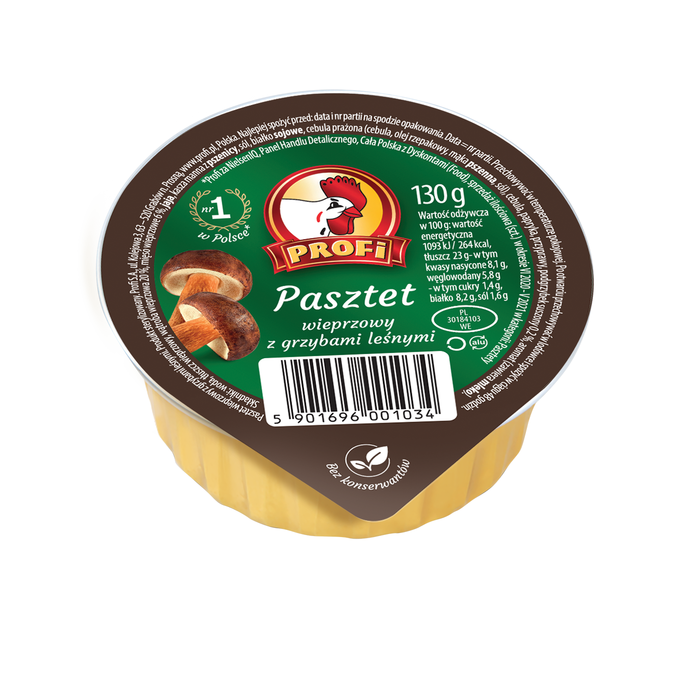 Profi Pasztet Wieprzowy Z Grzybami Leśnymi 130 G