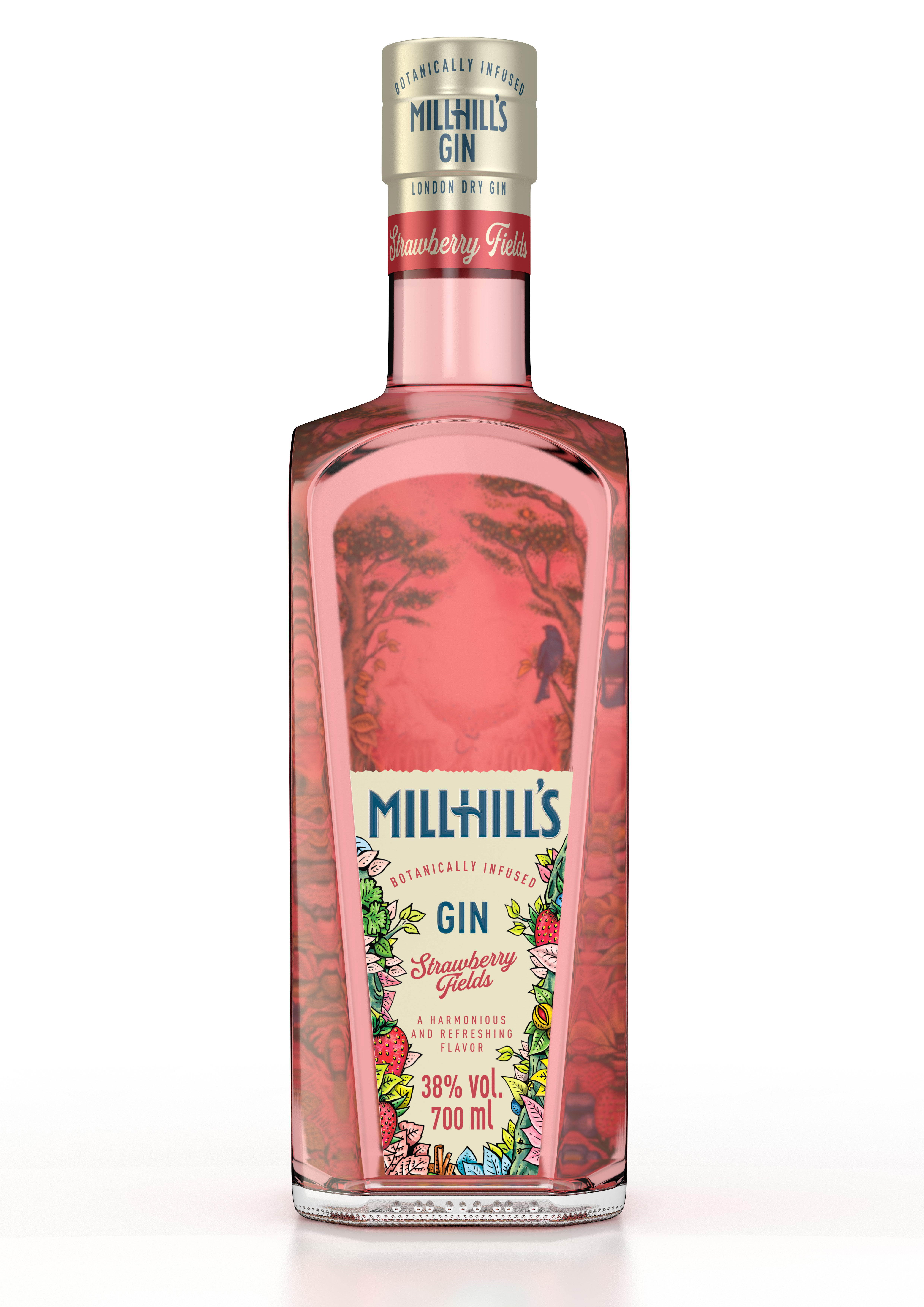 Millhill’S Gin Strawberry Fields 38% 700Ml