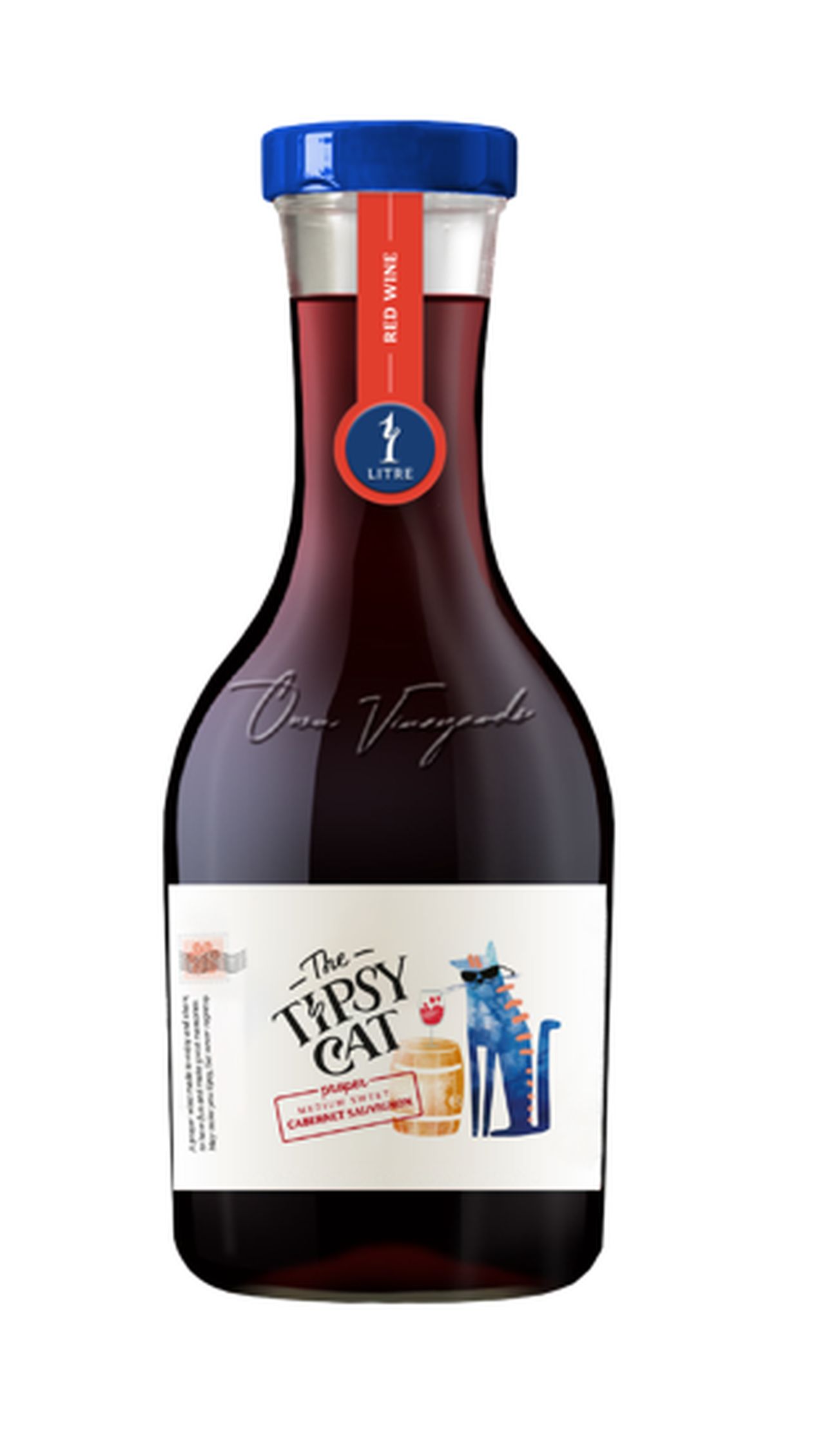 Tipsy Cat Cabernet Sauvignon Czerwone Półsłodkie 1 Litr
