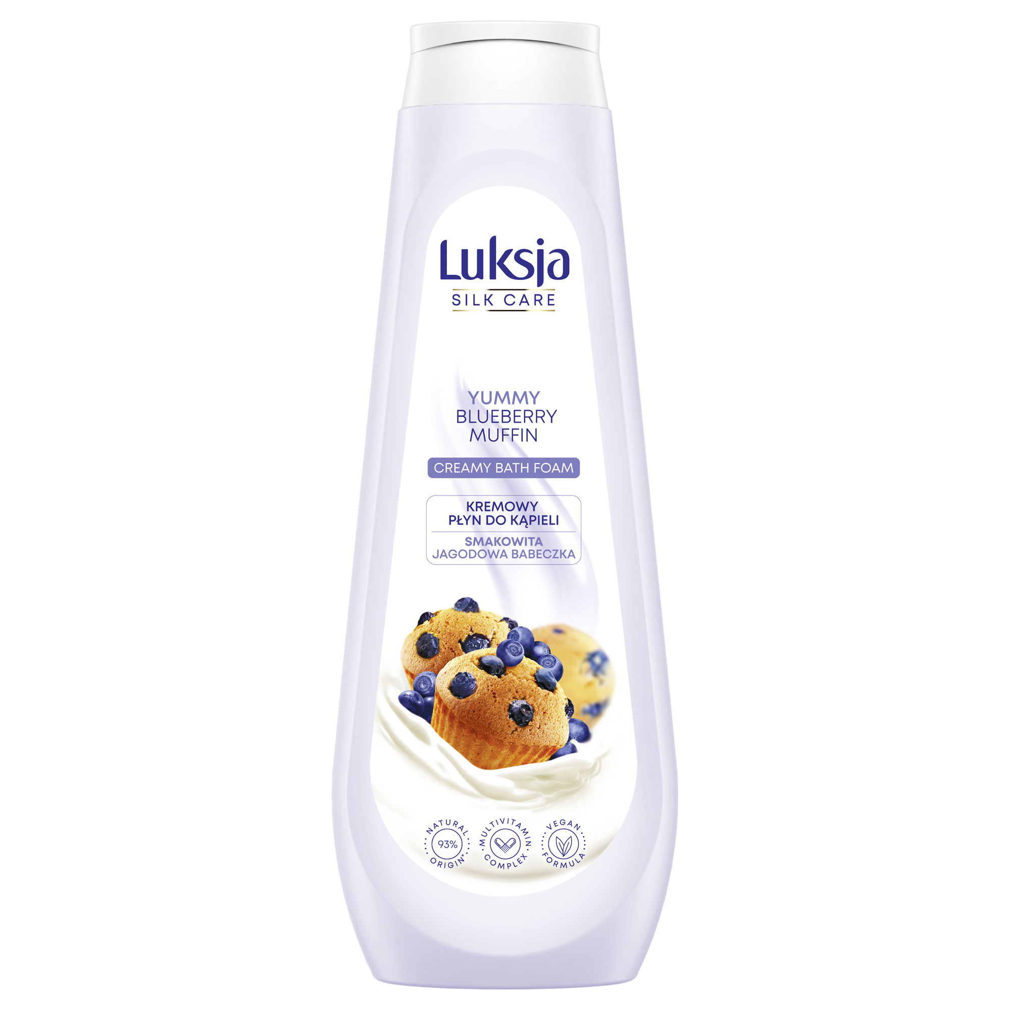 Luksja Silk Care Kremowy Płyn Do Kąpieli Smakowita Jagodowa Babeczka 900 Ml