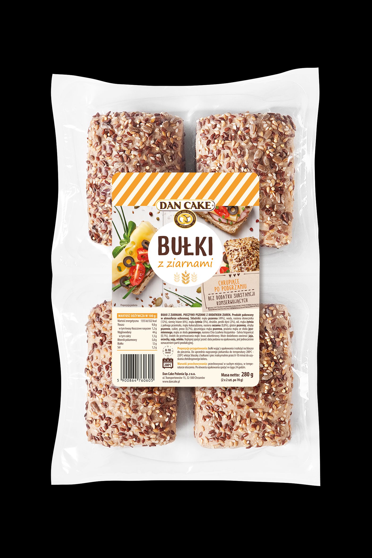 Bułki Z Ziarnami 280G Dan Cake