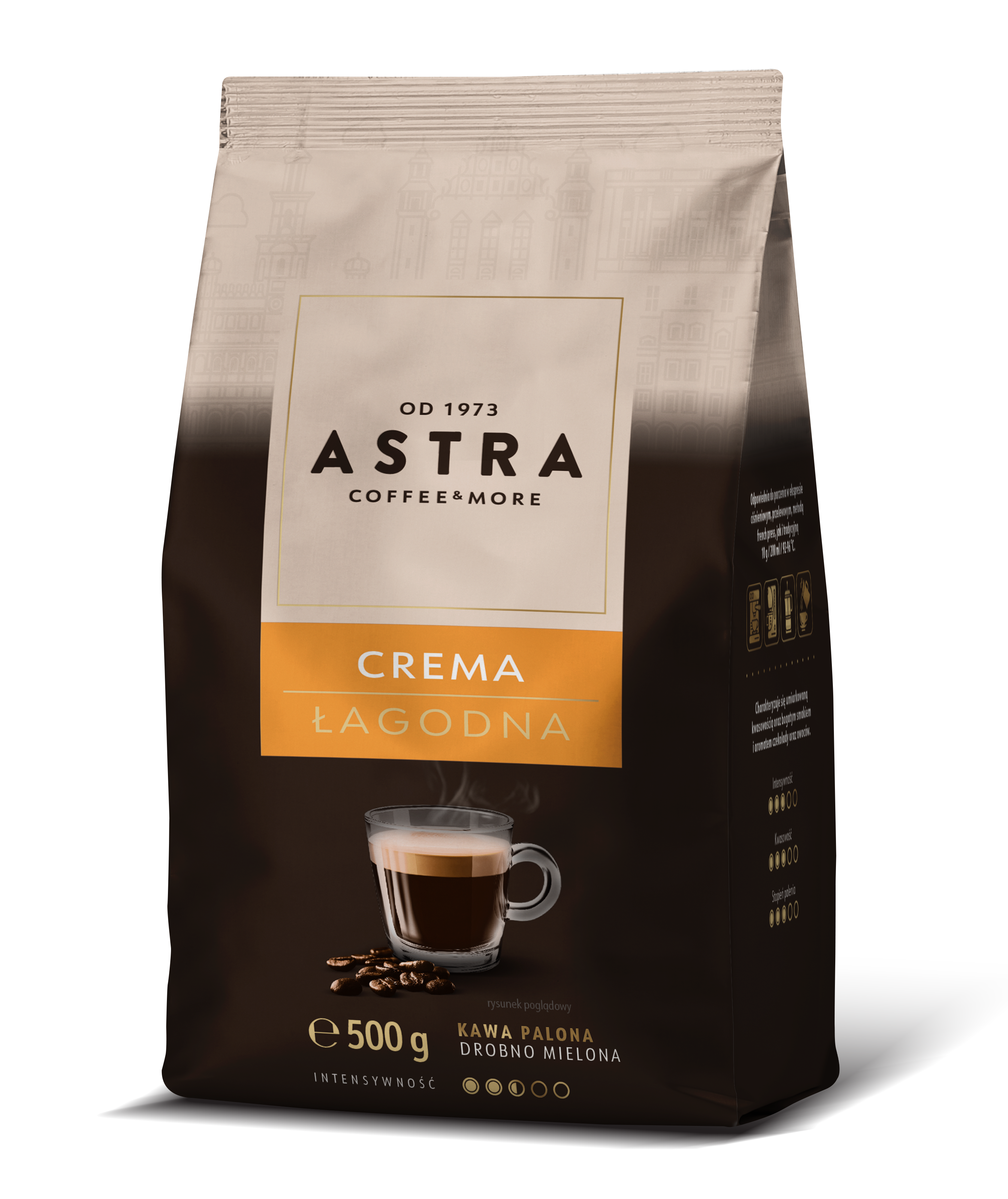 Astra Kawa Łagodna Crema 500G Drobno Mielona