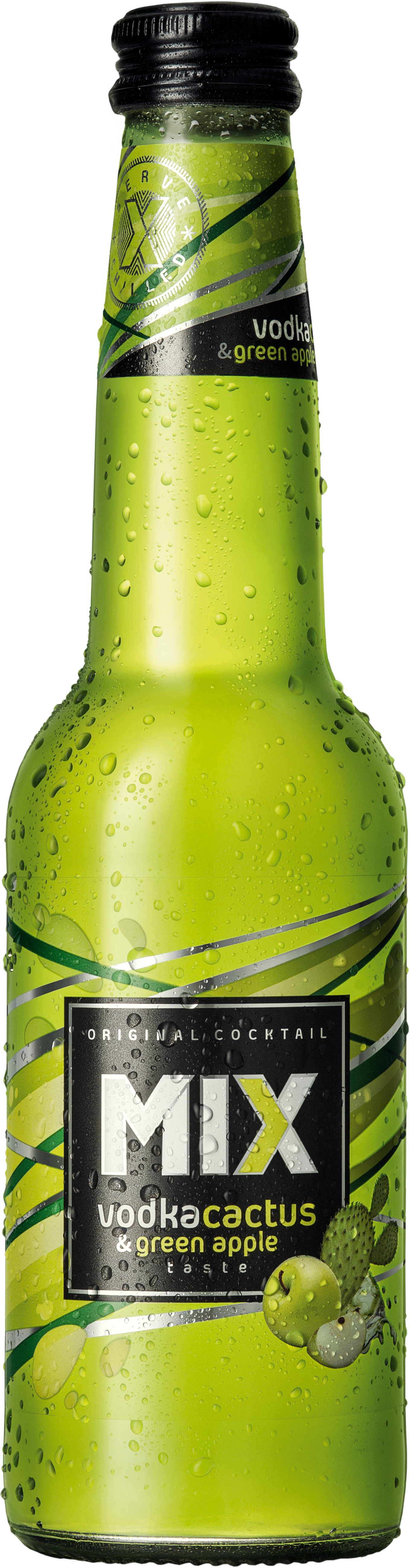 Gazowany Koktajl Alkoholowy Mix O Smaku Wódki, Zielonego Jabłka, Kaktusa 0,33 L