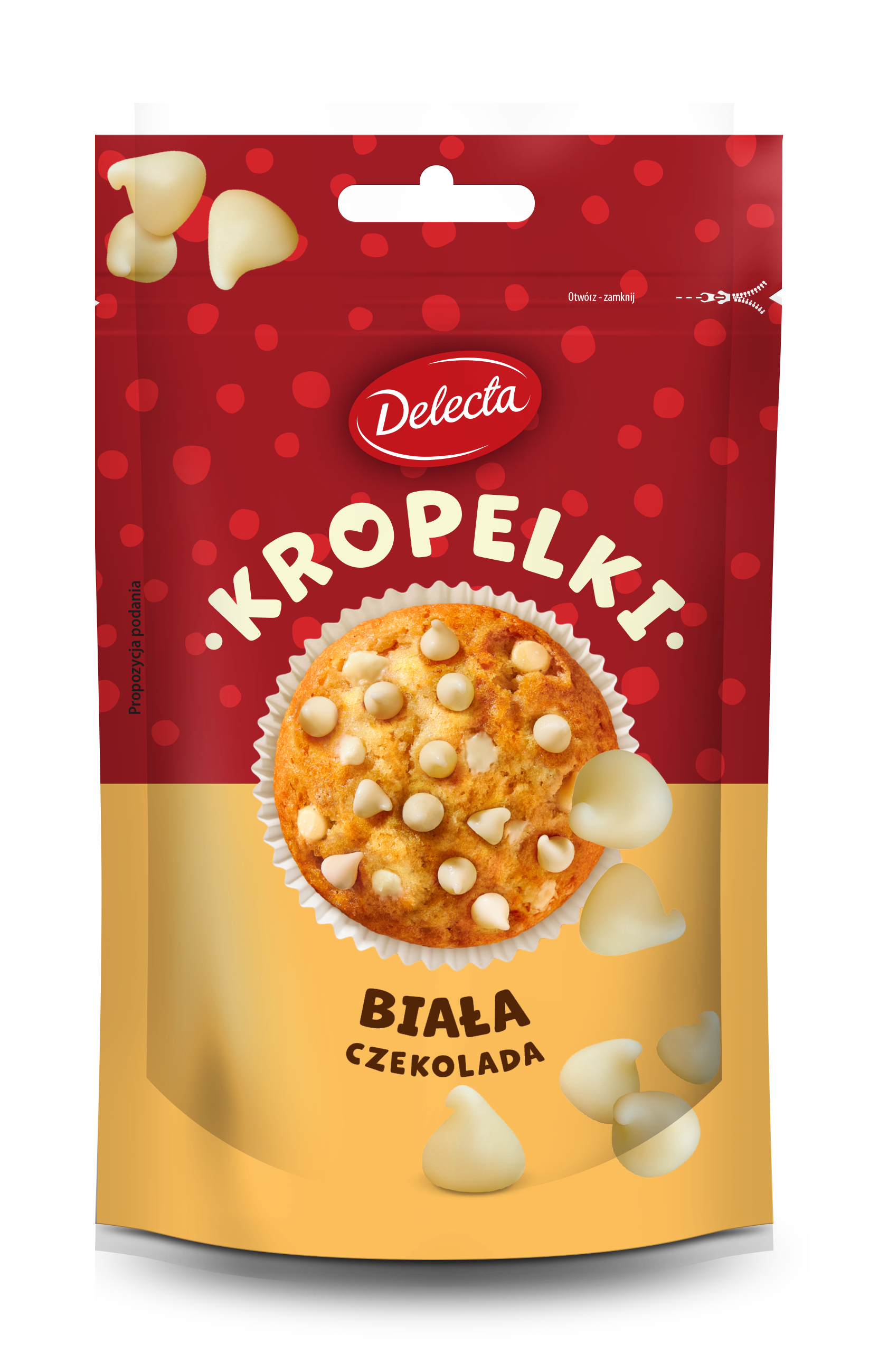 Delecta Kropelki Biała Czekolada 80G