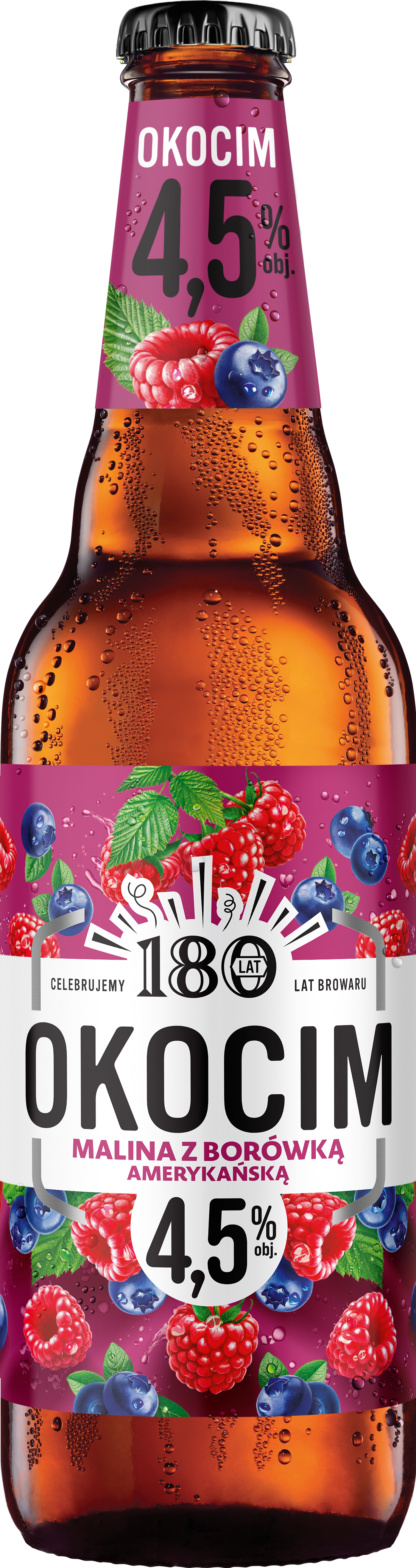 Piwo Okocim Malina Z Borówką Amerykańską 4,5% 500 Ml Butelka Zwrotna