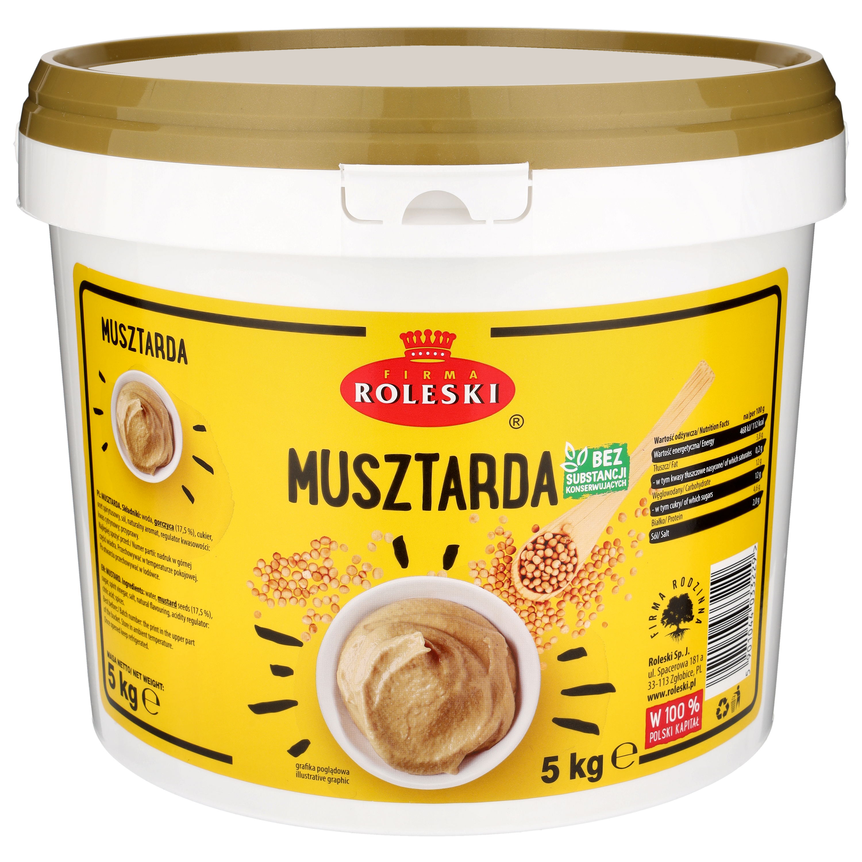 Roleski Musztarda Łagodna 5 Kg