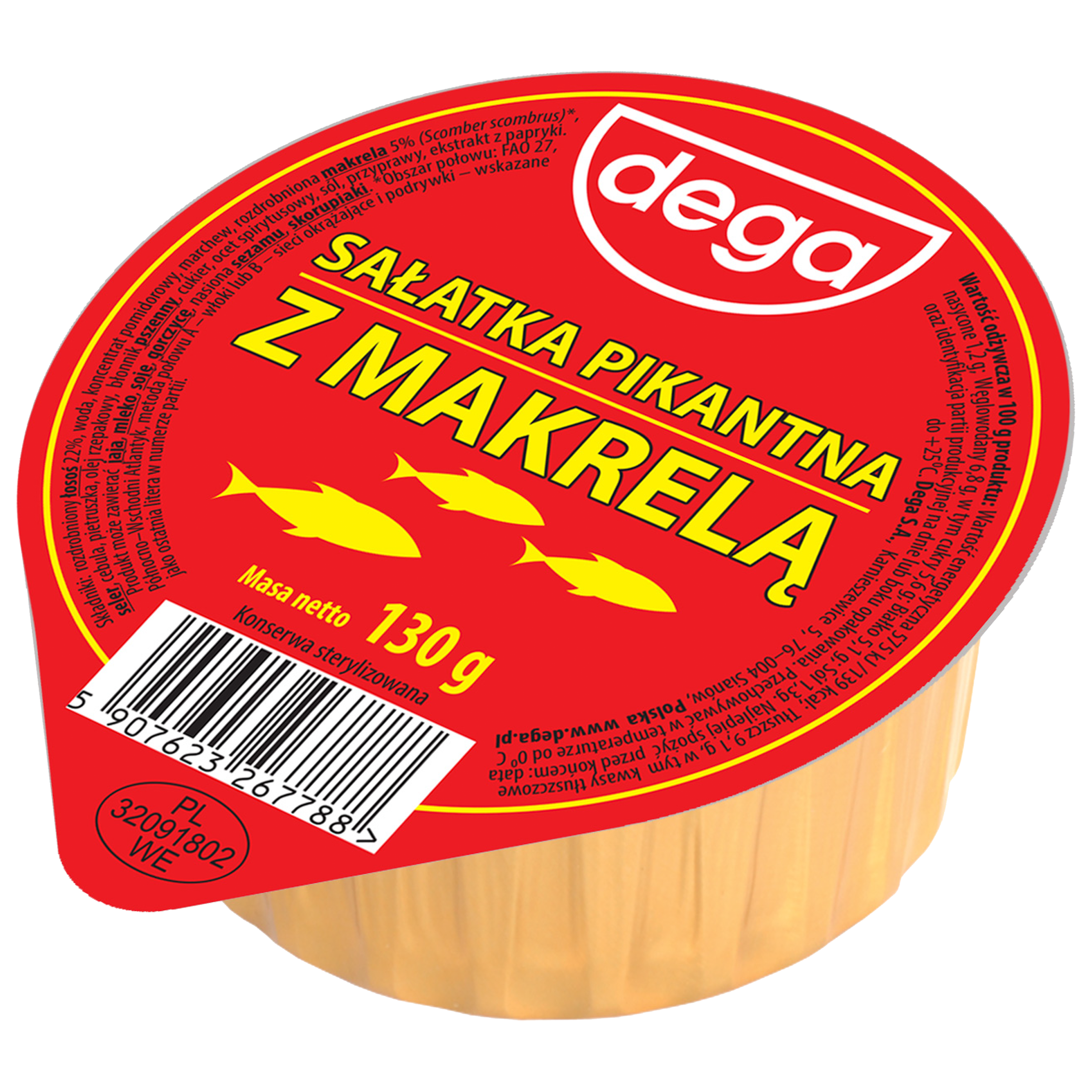 Dega Sałatka Pikantna Z Makrelą 130G