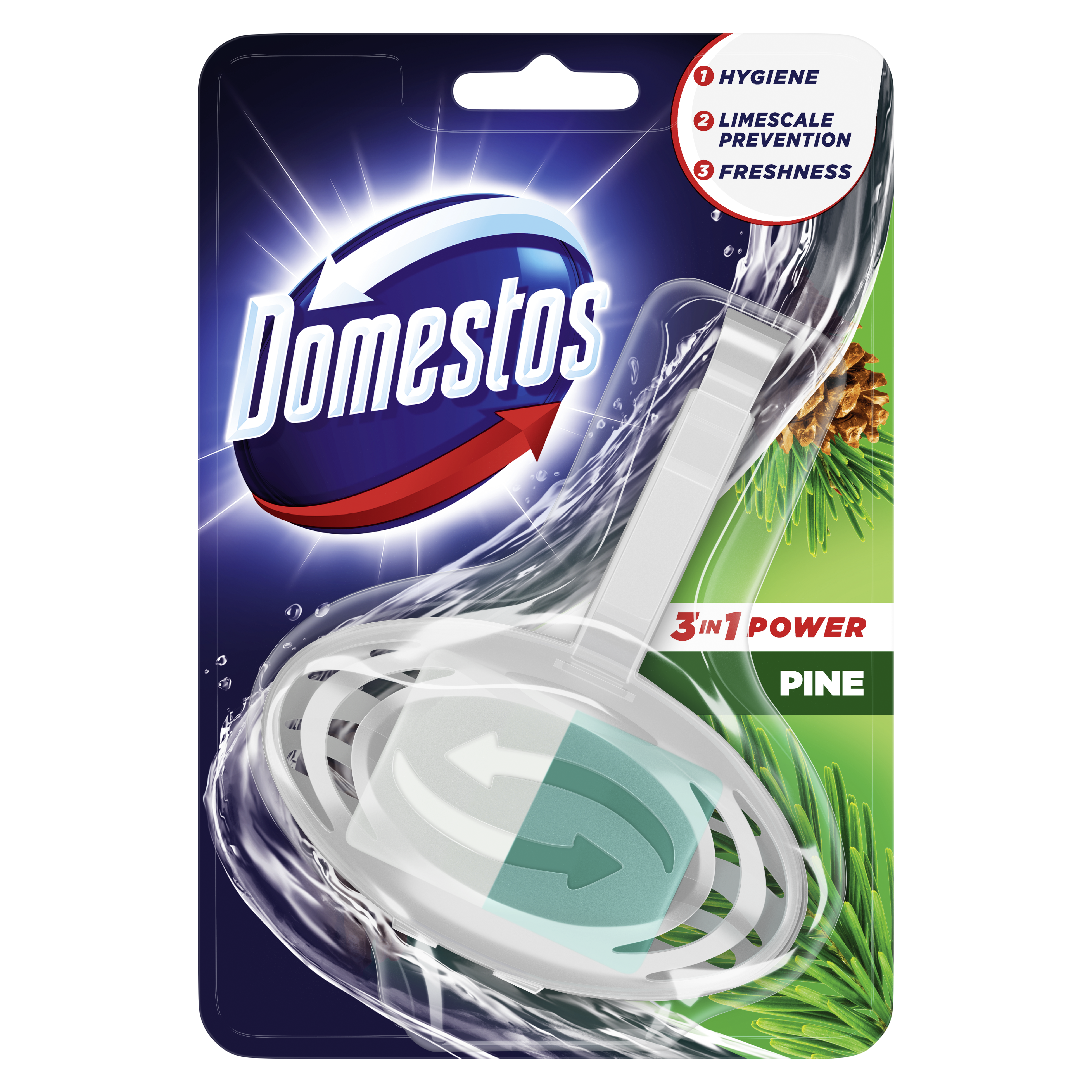 Domestos Kostka Toaletowa 3W1 Pine 35G