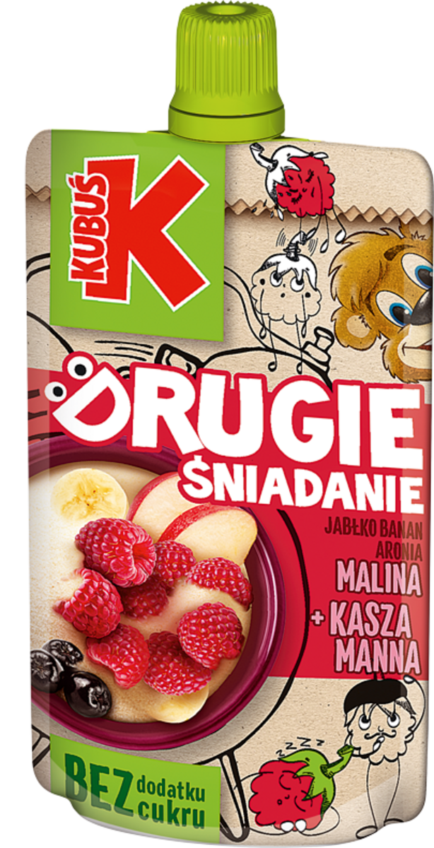 Kubuś Mus Drugie Śniadanie Jabłko Banan Aronia Malina Kasza Manna 100 G