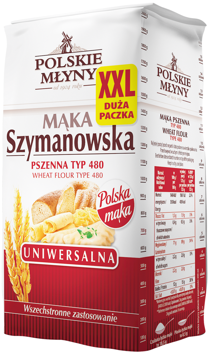 Polskie Młyny Mąka Szymanowska Uniwersalna Typ 480 2Kg