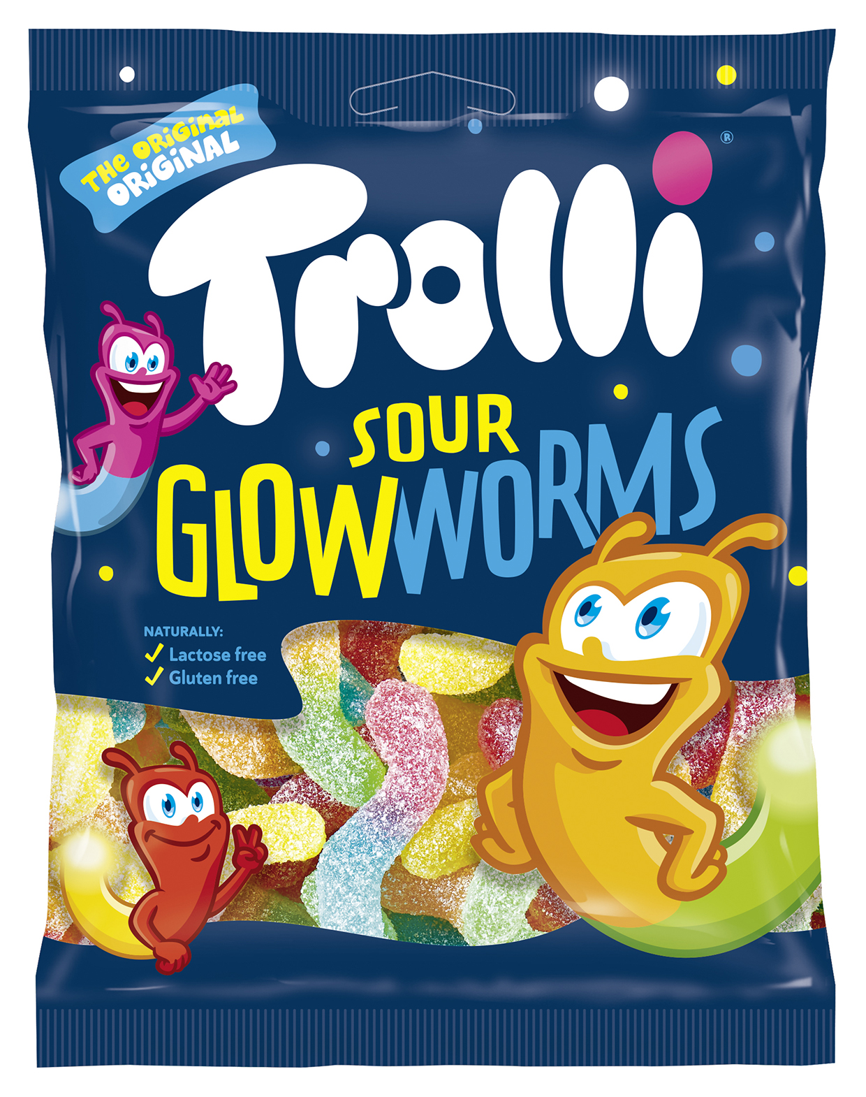 Trolli Sour Glowworms Robaczki Żelki O Smaku Owocowym W Kwaśnej Posypce 100G