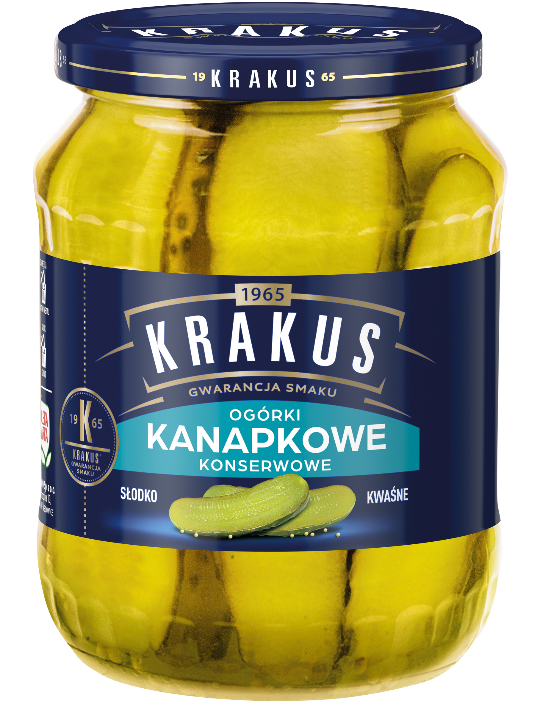 Krakus Nasze Pikle Ogórki Kanapkowe Konserwowe W Plastrach 670 G