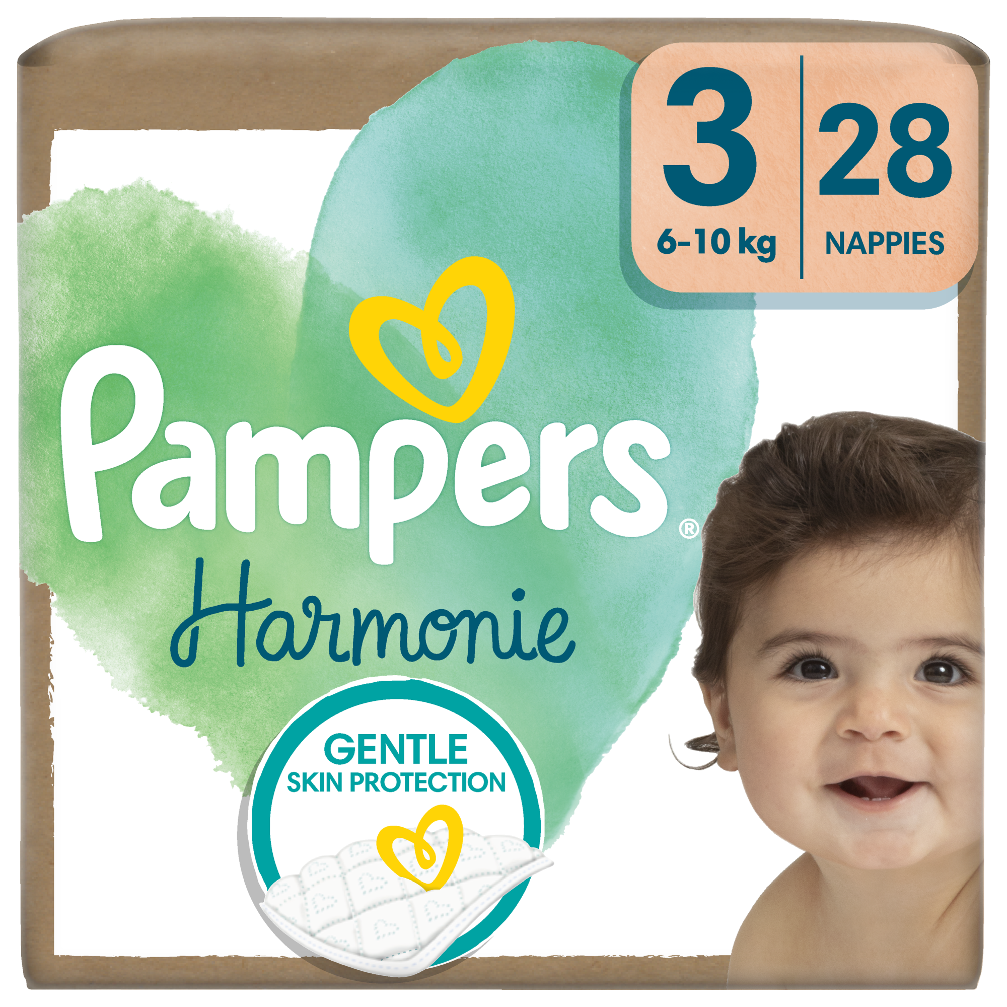 Pampers Harmonie Baby Pieluszki, Rozmiar 3, 28 Sztuk, 6Kg-10Kg