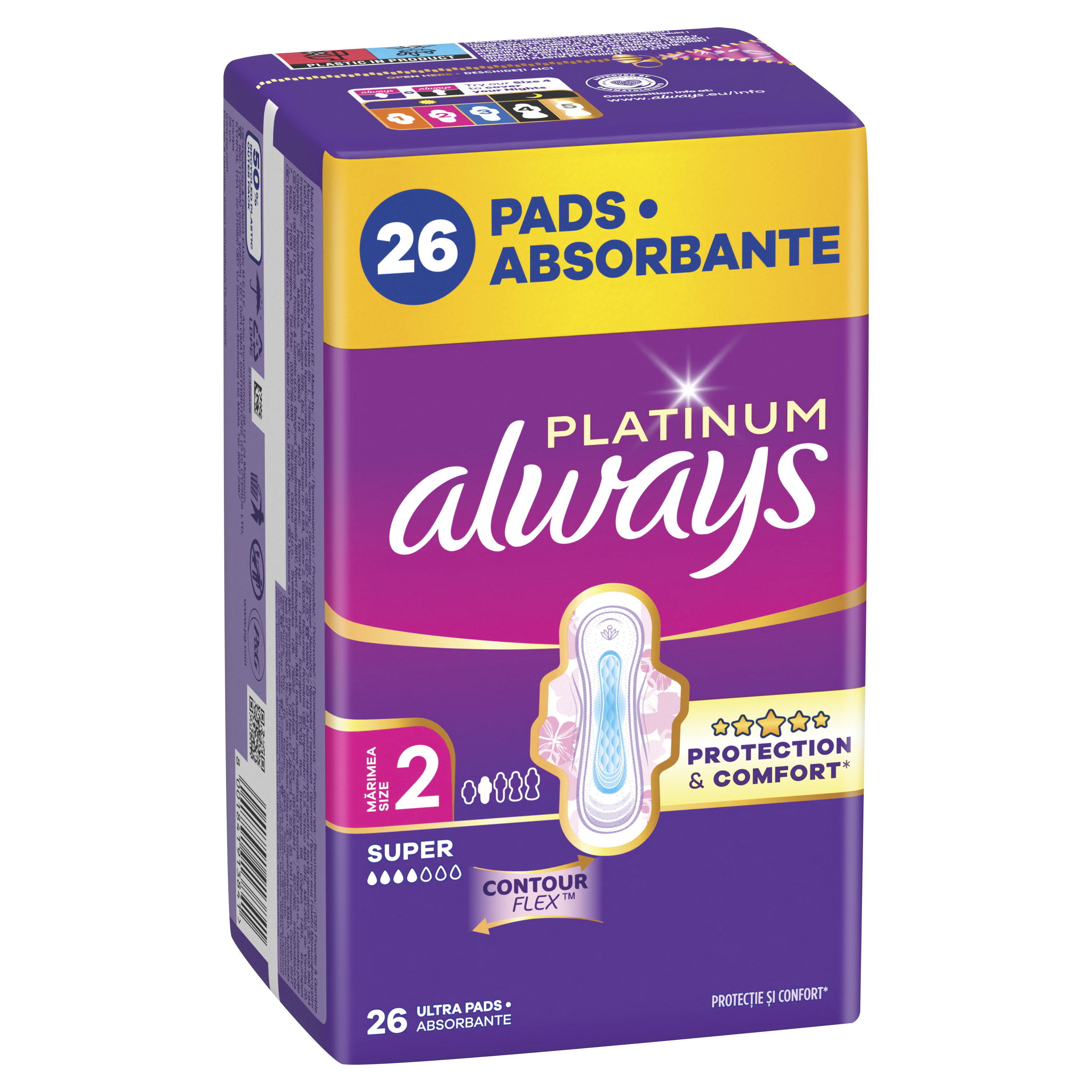 Always Platinum Super, Podpaski Ze Skrzydełkami, 26 Sztuk