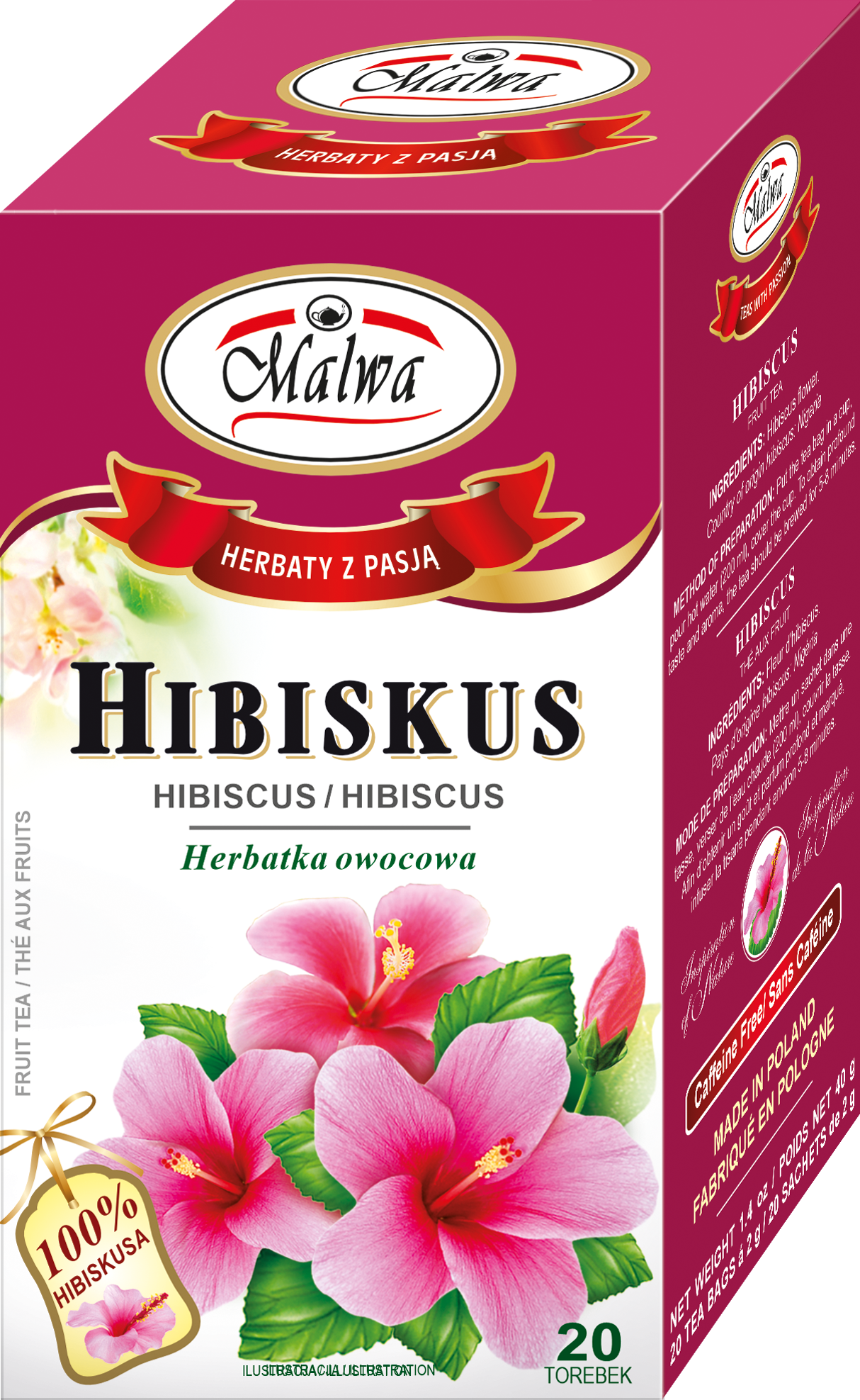 Malwa Herbatka Owocowa Hibiscus 20X2G