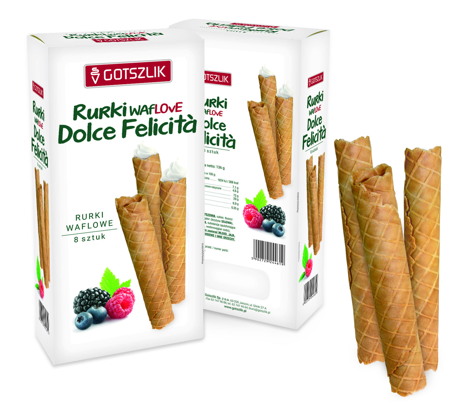 Gotszlik Dolce Felicita Rurki Waflowe 136G 8 Szt.