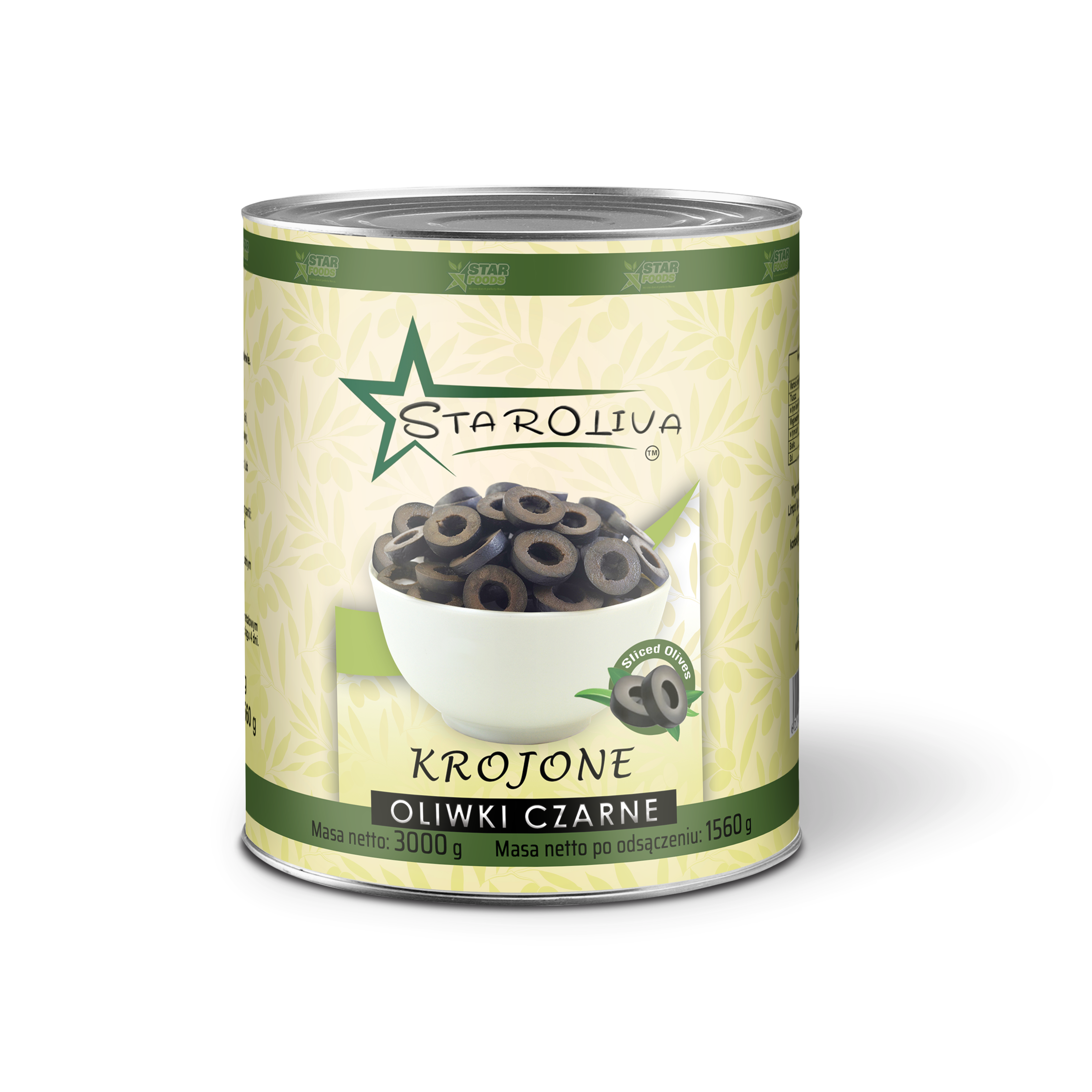 Oliwki Czarne Krojone W Zalewie 3000/1560 G Staroliva