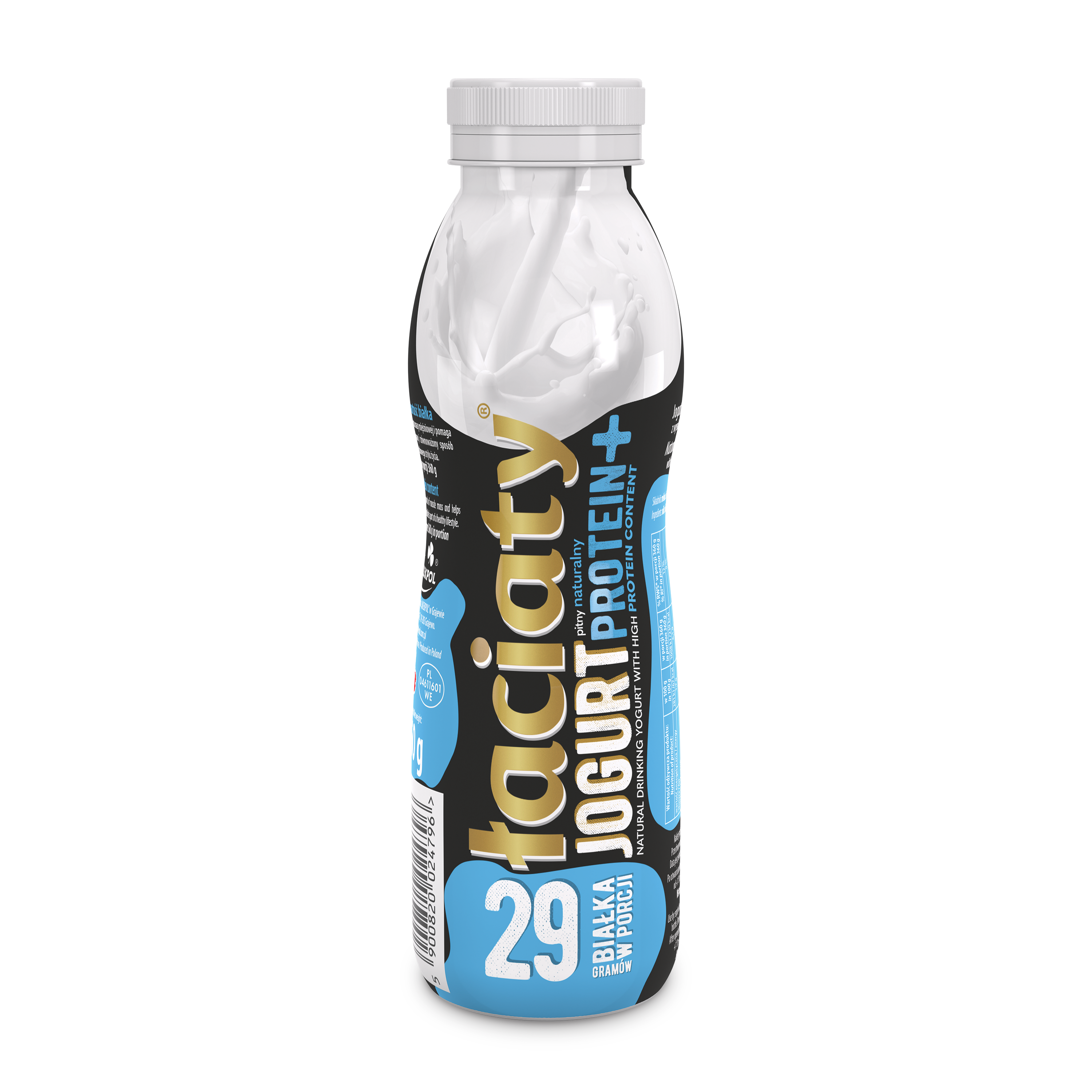 Jogurt Łaciaty Pitny Nat.Protein Plus Butelka Pet 360G Sm Mlekpol