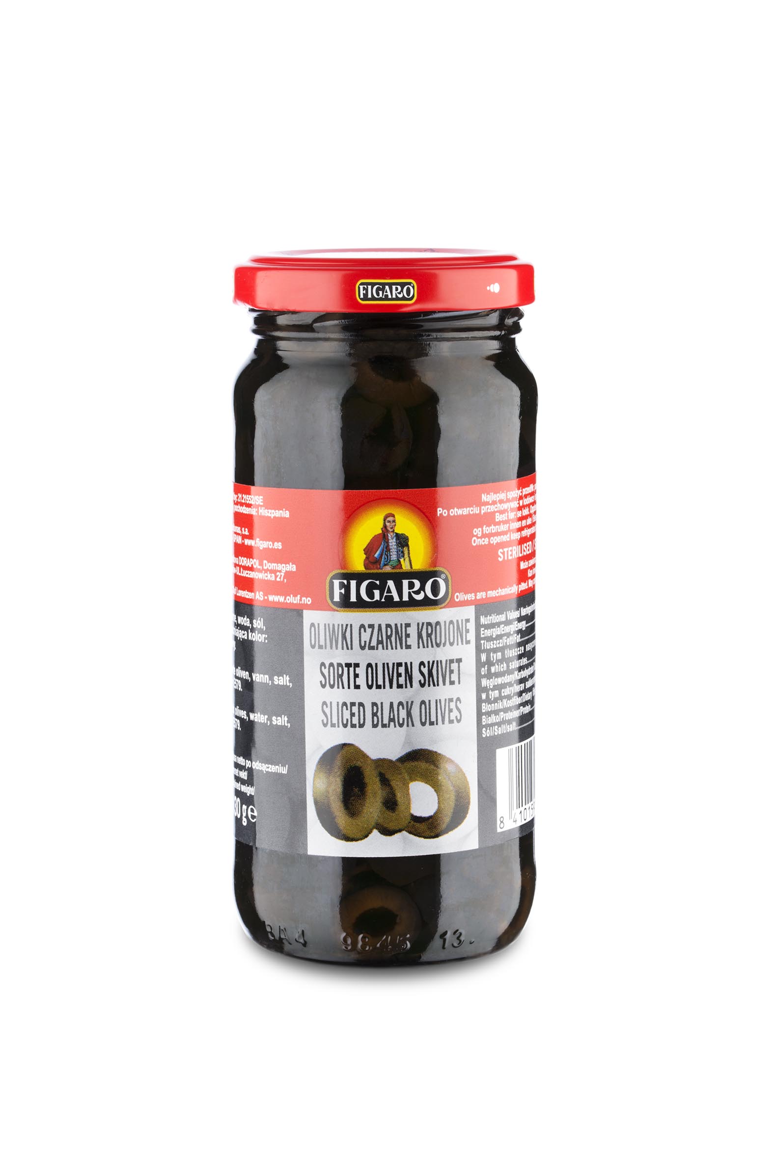 Oliwki Czarne Krojone 240G/130G Figaro
