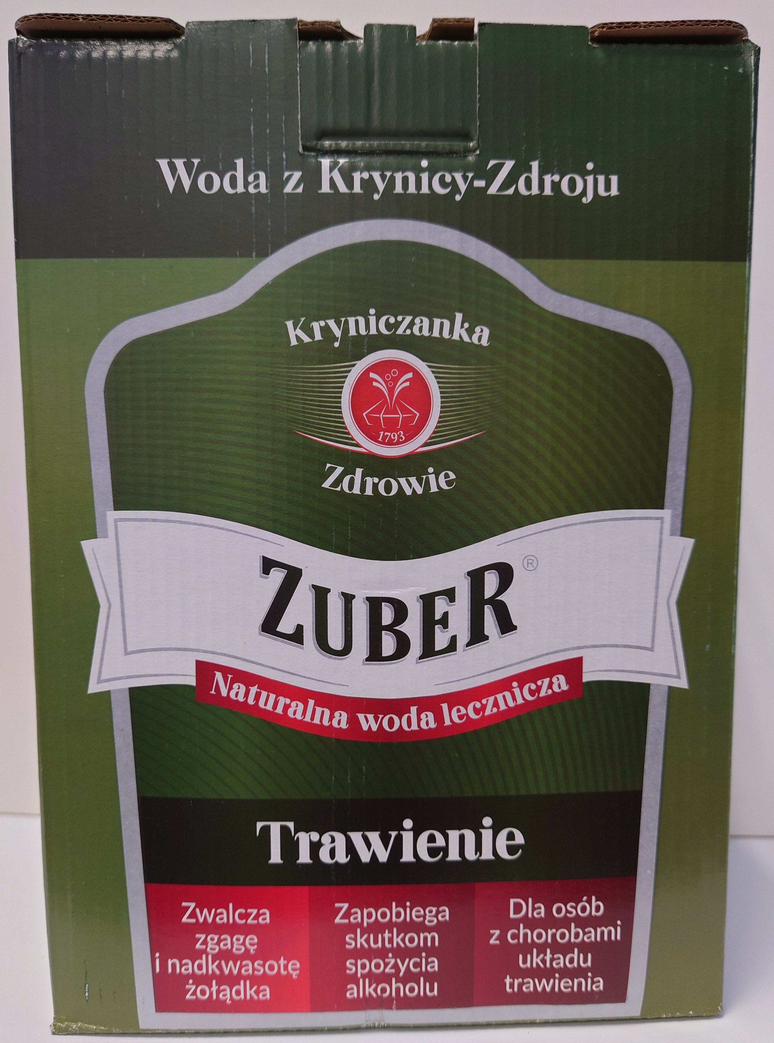 Zuber Woda Lecznicza 3L Karton