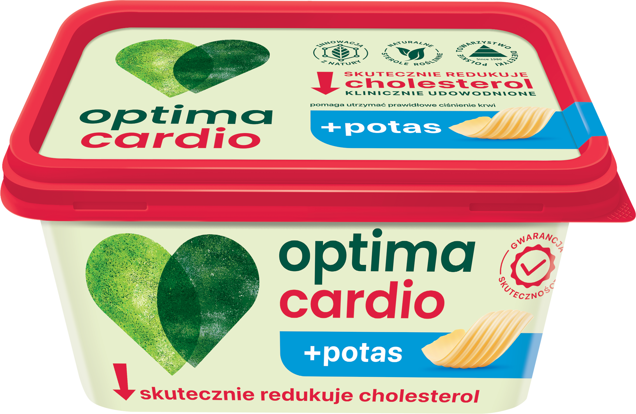 Optima Cardio Potas + 400G. Tłuszcz Roślinny Do Smarowania 45% Z Dodatkiem Steroli Roślinnych I Potasu, O Niskiej Zawartości Sodu. Produkt Solony Solą Potasową.