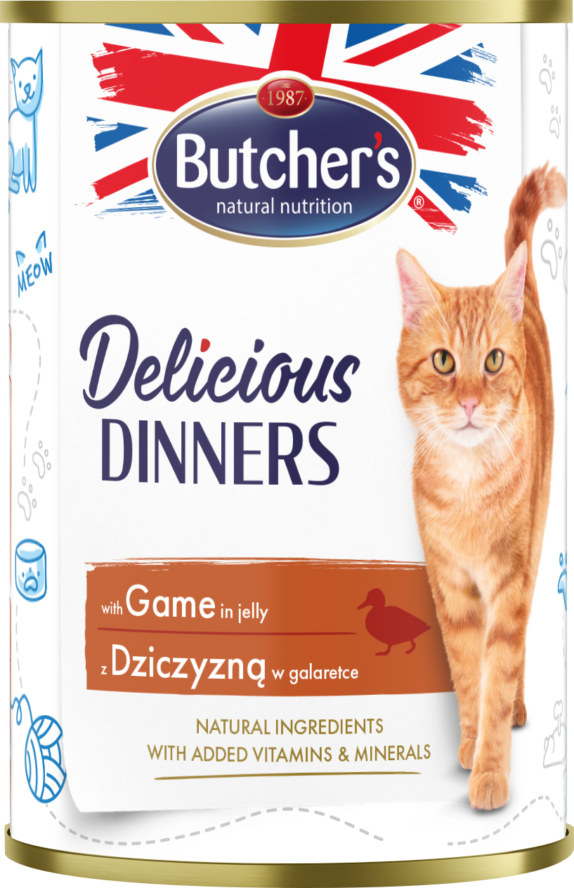 Butcher'S Delicious Dinners, Karma Dla Kota, Z Dziczyzną, Kawałki W Galaretce, 400G