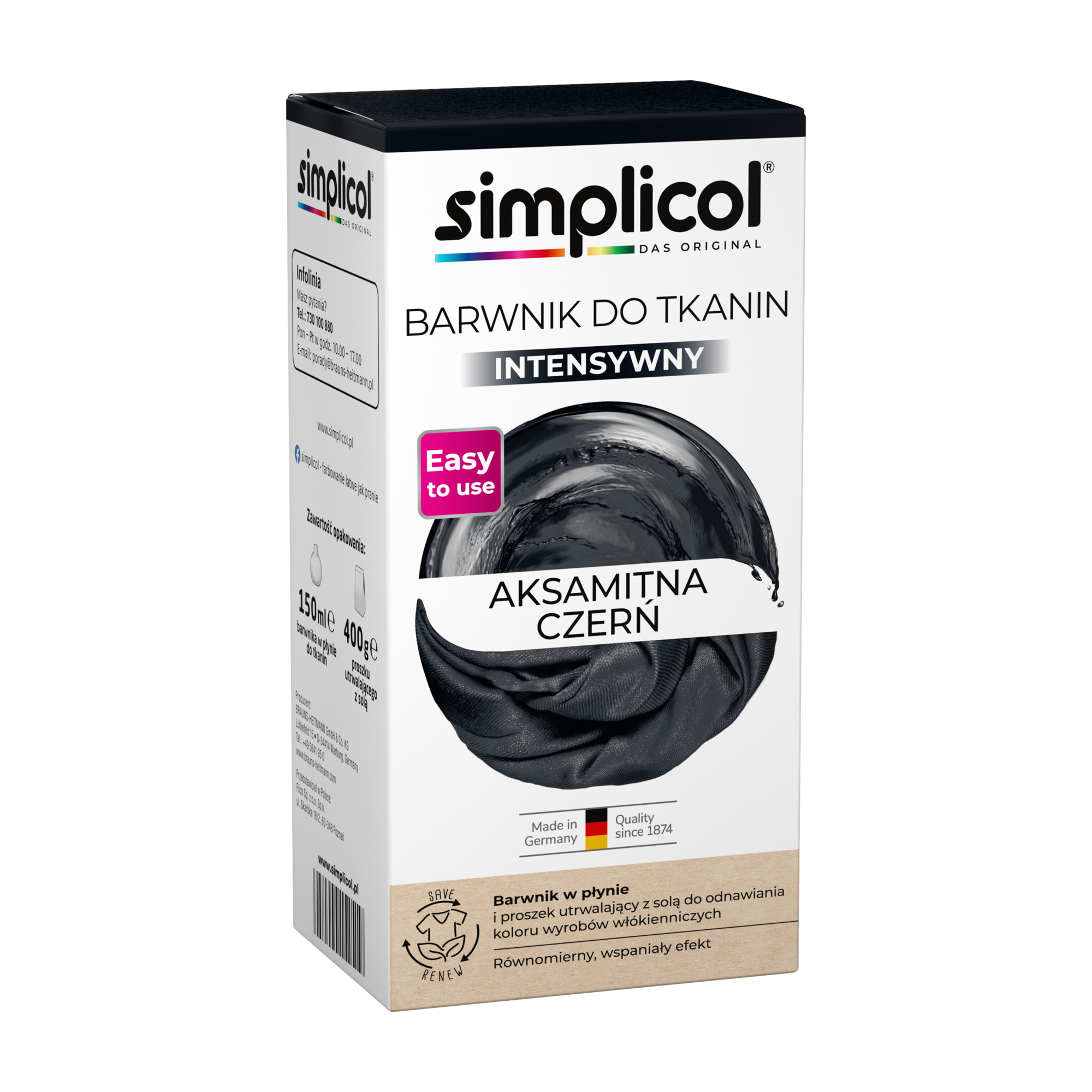 Simplicol Barwnik Intensywny Aksamitna Czerń 560G