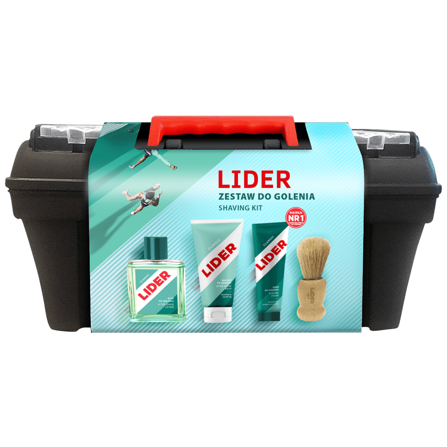Lider Classic Zestaw Upominkowy (Krem Do Golenia 65 G + Płyn Po Goleniu 100 Ml + Balsam Po Goleniu 100 Ml + Pędzel 1 Sztuka + Skrzynka Narzędziowa 1 Sztuka)