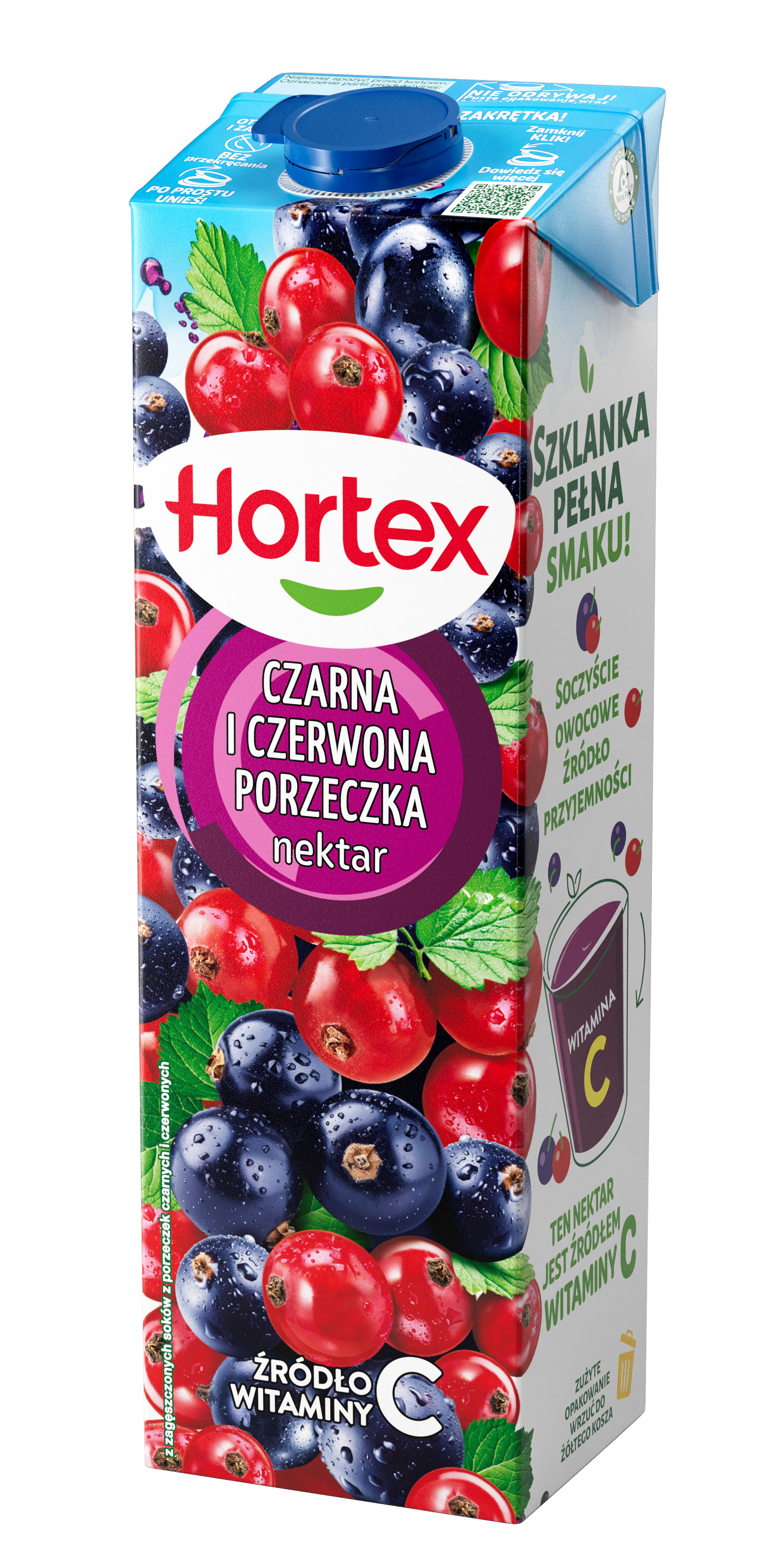 Hortex Nektar Czarna I Czerwona Porzeczka Karton 1L