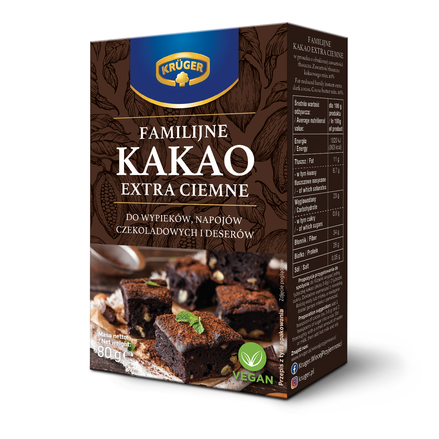 Kruger Kakao Fmilijne Extra Ciemne 80G