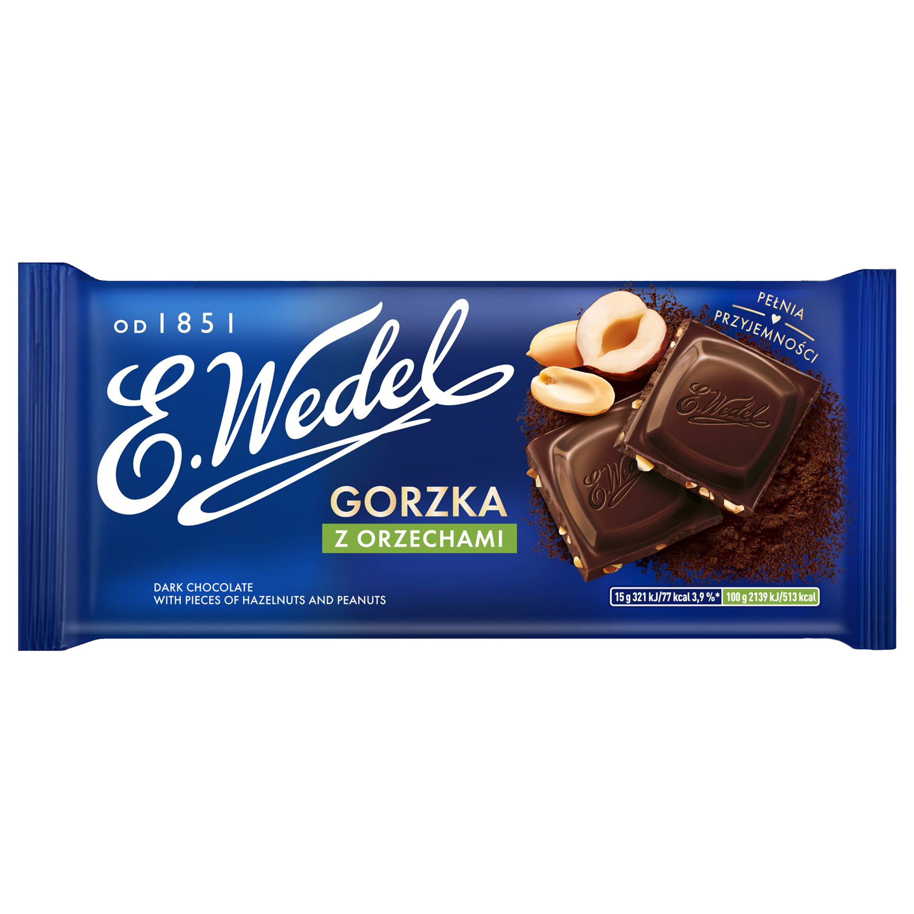 E.Wedel Czekolada Gorzka Z Orzechami 90G