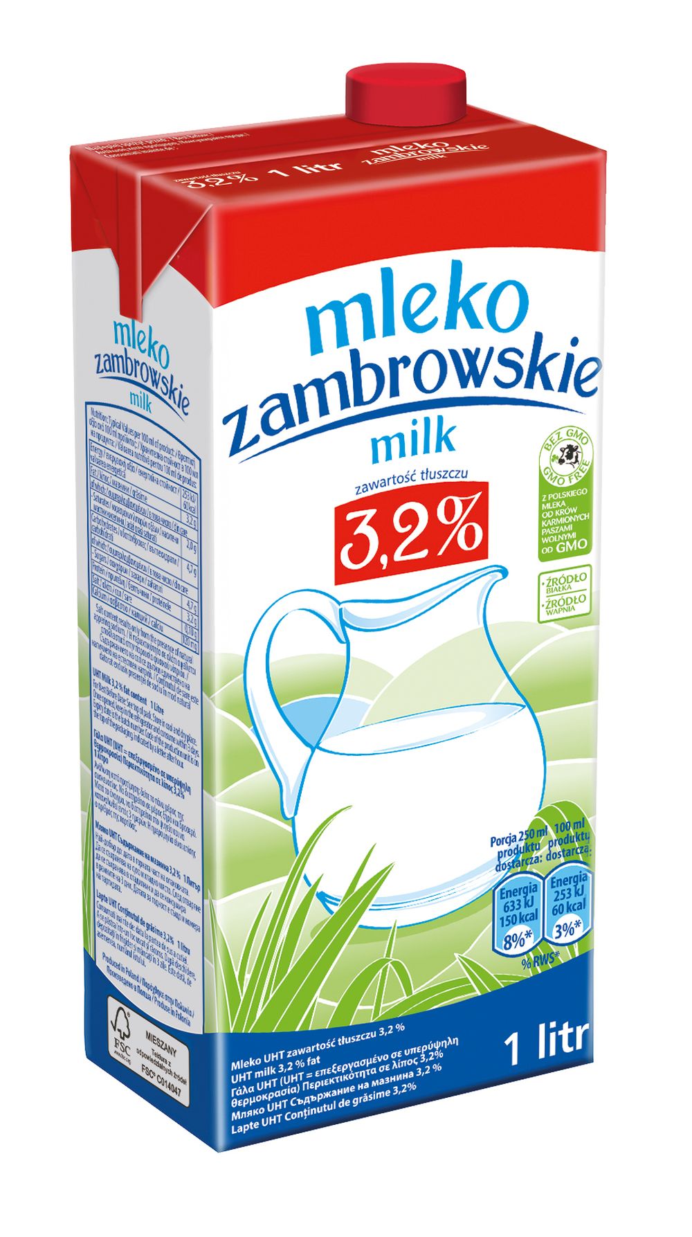 Mleko Zambrowskie Uht 3,2% 1L Mlekpol