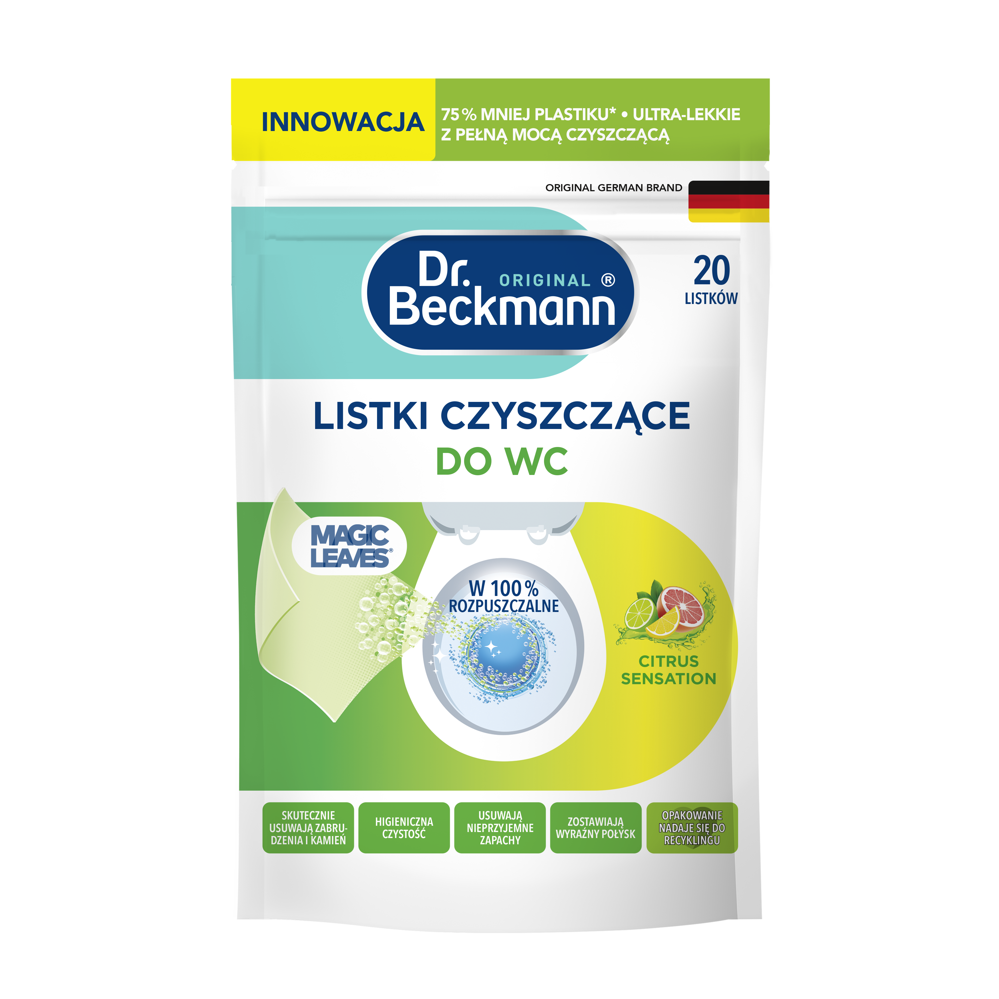 Dr.Beckmann Magic Leaves Listki Do Wc Citrus 20 Szt.
