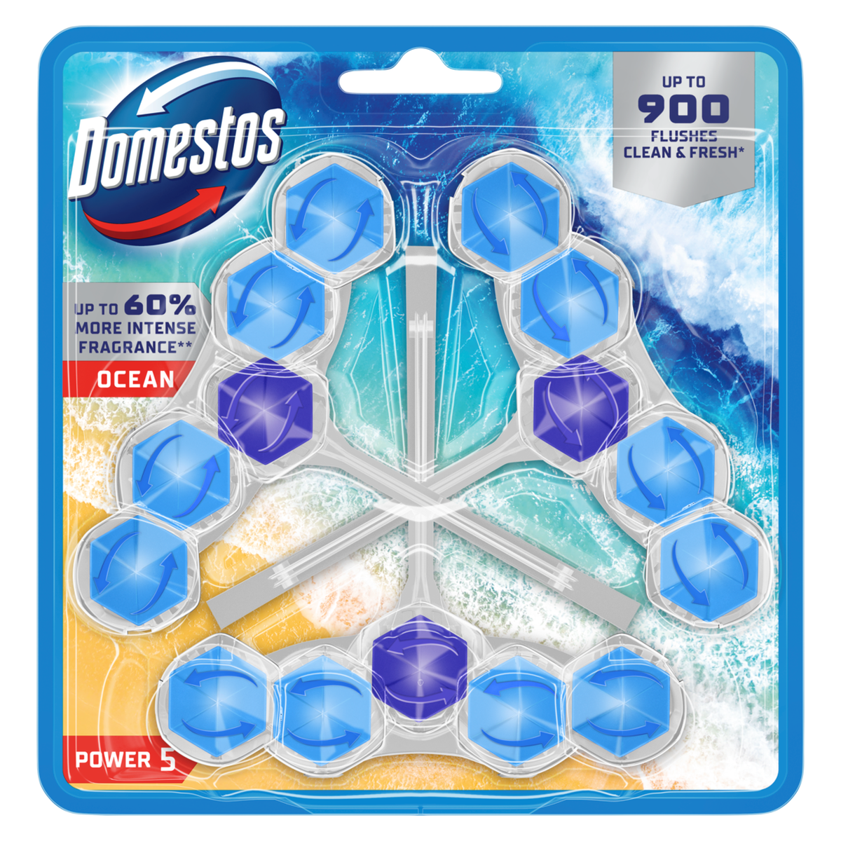Domestos Kostka Toaletowa Power 5 Ocean 3X50G