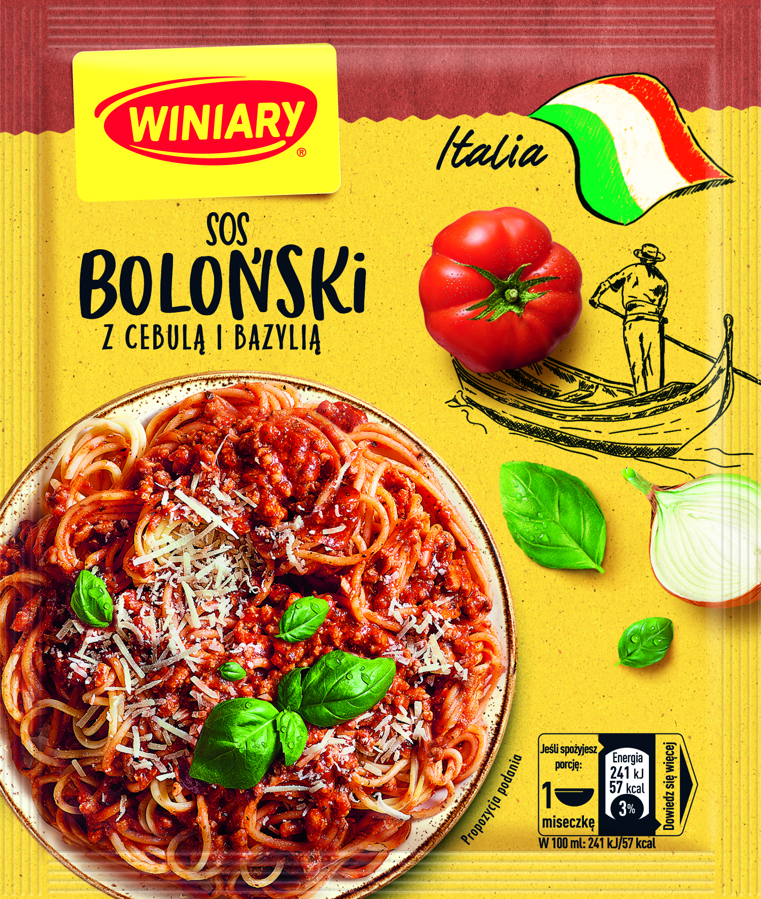 Winiary Sosy Do Makaronu Italia Boloński Z Cebulą I Bazylią 46G