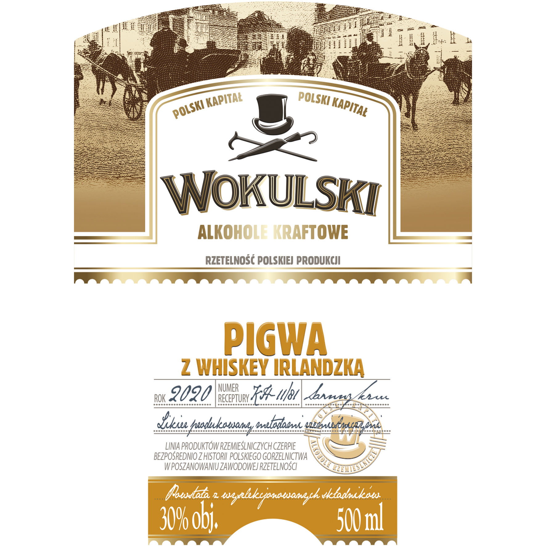 Likier Wokulski Pigwa Z Whiskey 30% 500Ml